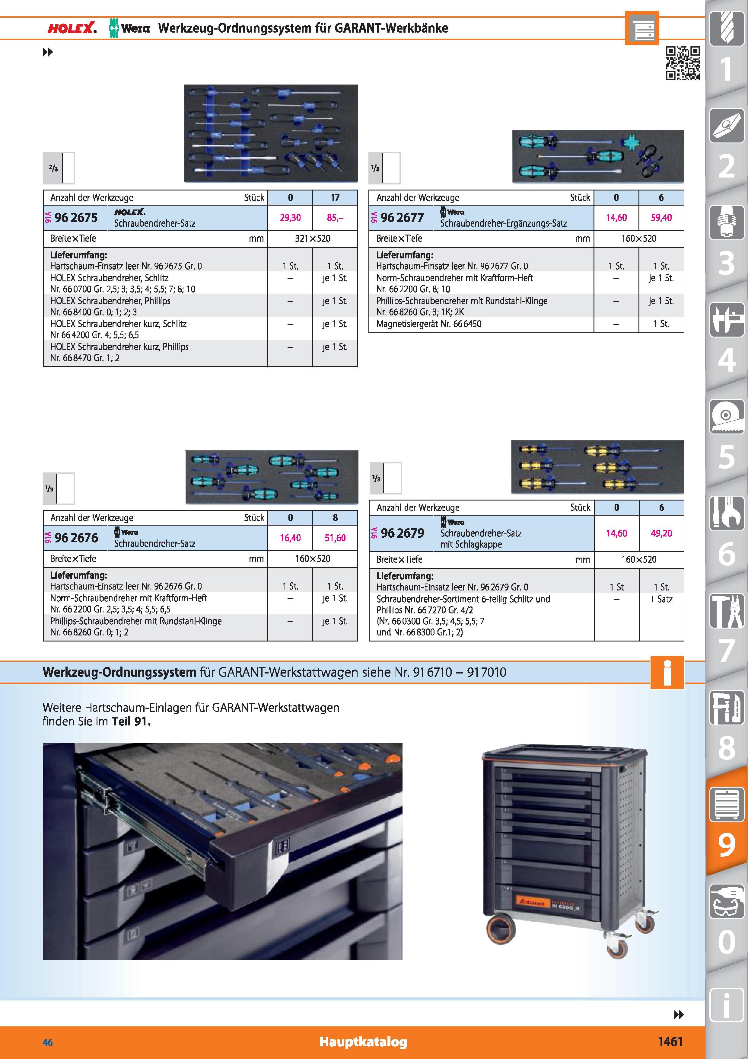 1461 HOLElC1 Wera Werkzeug-Ordnungssystem für GARANT-Werkbänke Anzahl der Werkzeuge S 96 2675 holejC Schraubendreher-Satz BreitexTiefe Lieferumfa Каталог HOFFMANN GROUP 2015 Инструмент режущий слесарный измерительный абразивный Оборудование Комплексные поставки для промышленных предприятий DEU Стр. 1461