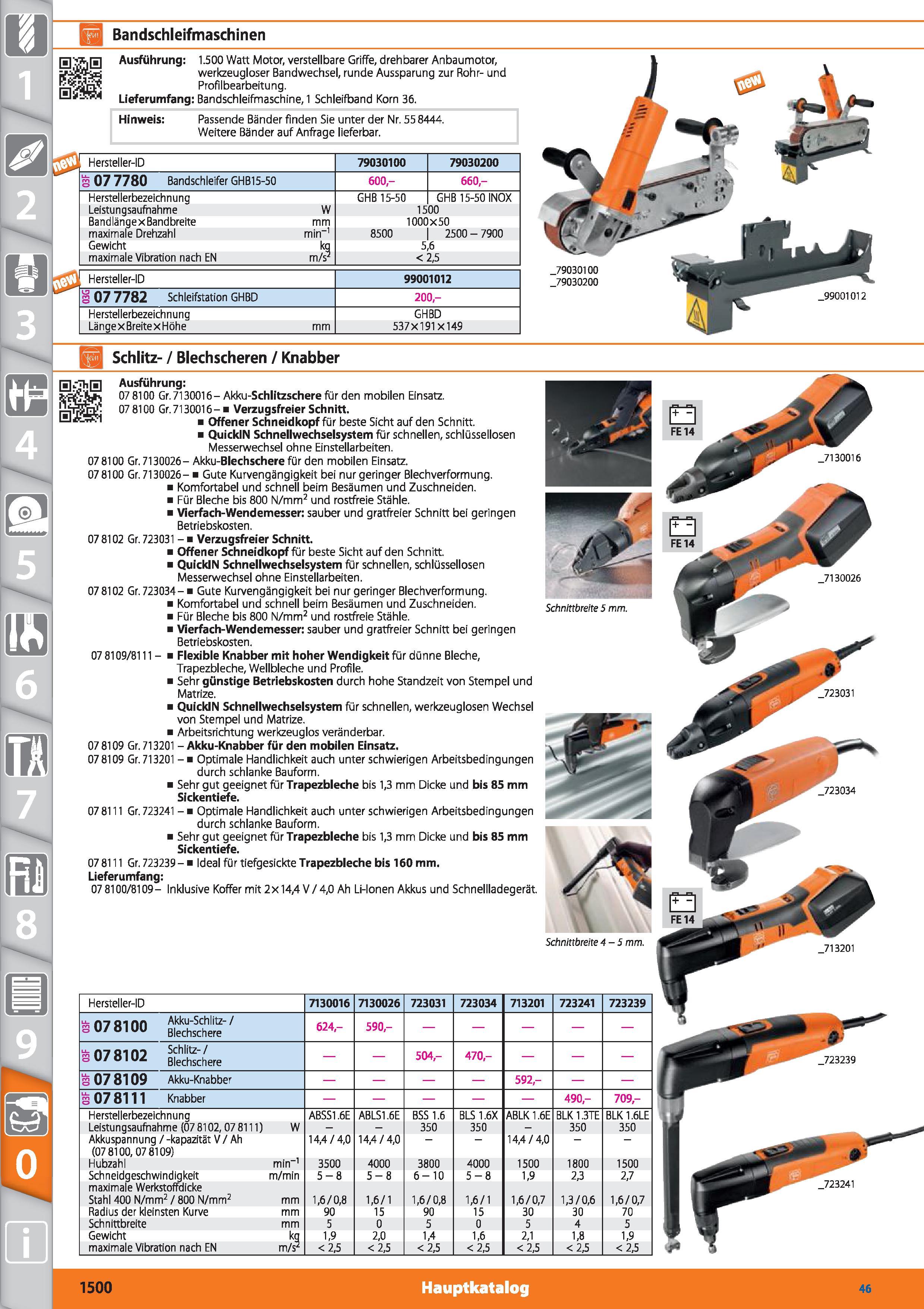 1500 H Bandschleifmaschinen Ausführung 1 500 Watt Motor, verstellbare Griffe, drehbarer Anbaumotor, werkzeugloser Bandwechsel, runde Aussparung z Каталог HOFFMANN GROUP 2015 Инструмент режущий слесарный измерительный абразивный Оборудование Комплексные поставки для промышленных предприятий DEU Стр. 1500