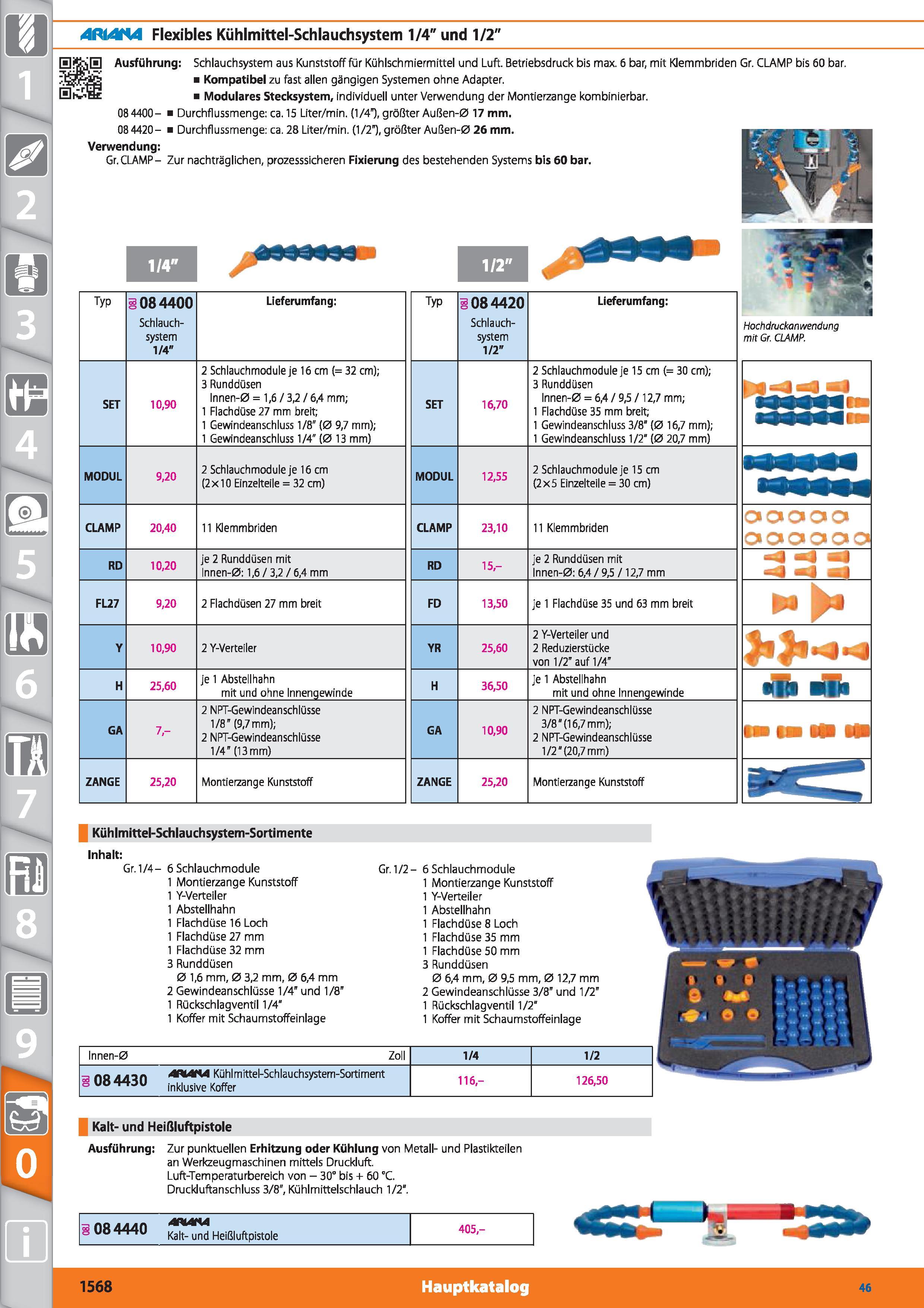 1568 m 1 4RI4N4 Flexibles Kühlmittel-Schlauchsystem 1/4 und 1/2 HjfyS Ausführung Schlauchsystem aus Kunststoff für Kühlschmiermittel und Luft Bet Каталог HOFFMANN GROUP 2015 Инструмент режущий слесарный измерительный абразивный Оборудование Комплексные поставки для промышленных предприятий DEU Стр. 1568