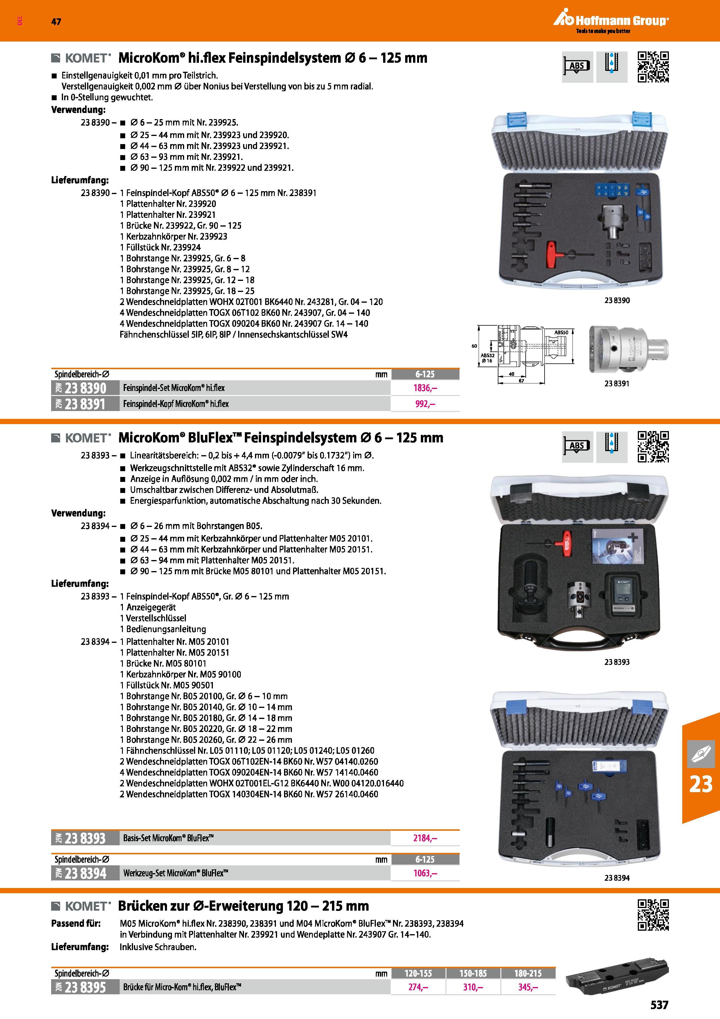 537 MicroKom Feinspindelsystem 0 6-125 mm Einstellgenauigkeit 0,01 mm pro Teilstrich Verstellgenauigkeit 0,002 mm 0 über Nonius bei Verstellung von b Каталог HOFFMANN GROUP 2016 Режущий инструмент и инструментальная оснастка для металлообрабатывающего промышленного оборудования 47 версия издания Стр. 537 DEU
