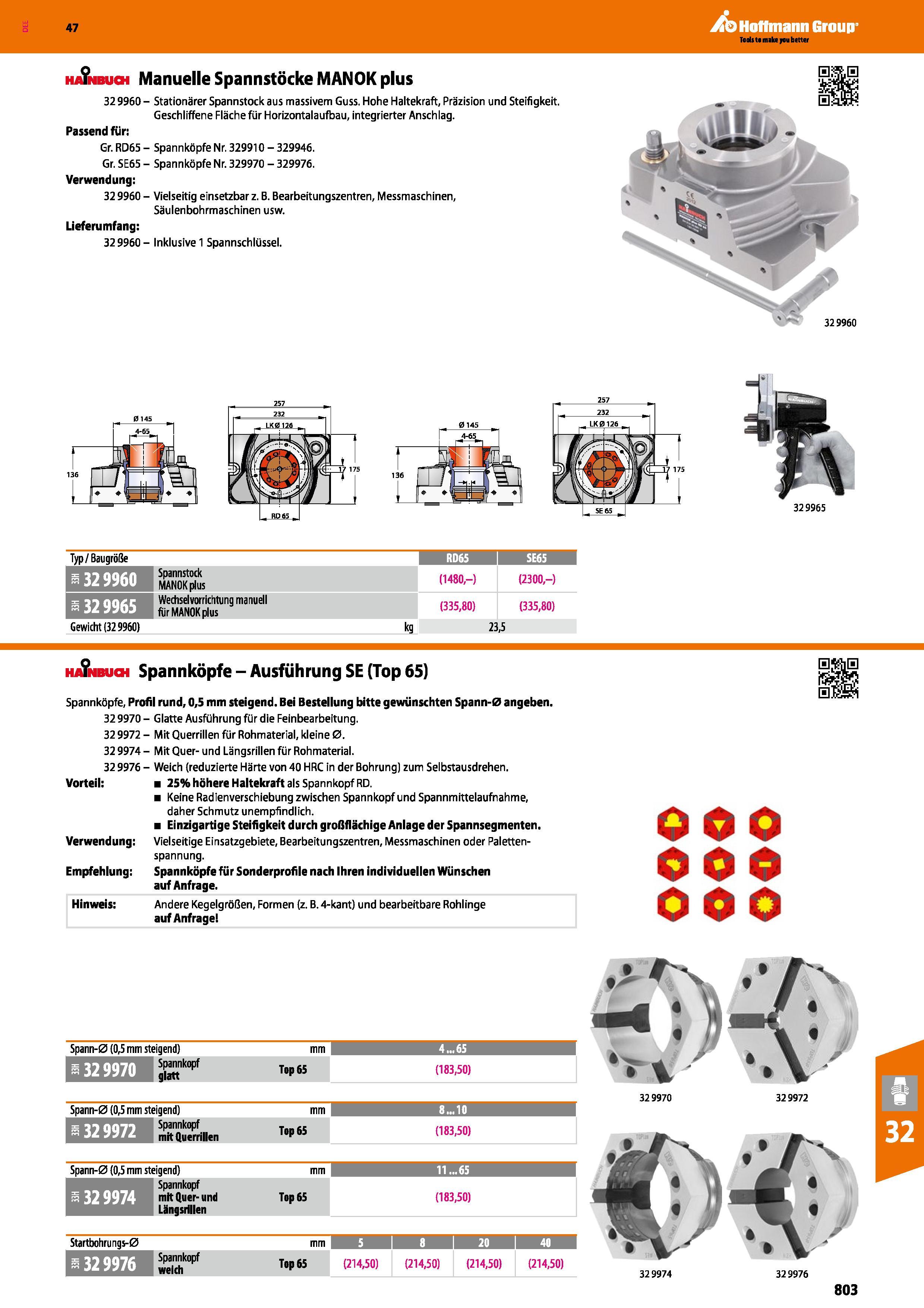 803 Manuelle Spannstöcke MANOK plus 329960- Stationärer Spannstock aus massivem Guss Hohe Haltekraft, Präzision und Steifigkeit Geschliffene Fläche f Каталог HOFFMANN GROUP 2016 Режущий инструмент и инструментальная оснастка для металлообрабатывающего промышленного оборудования 47 версия издания Стр. 803 DEU