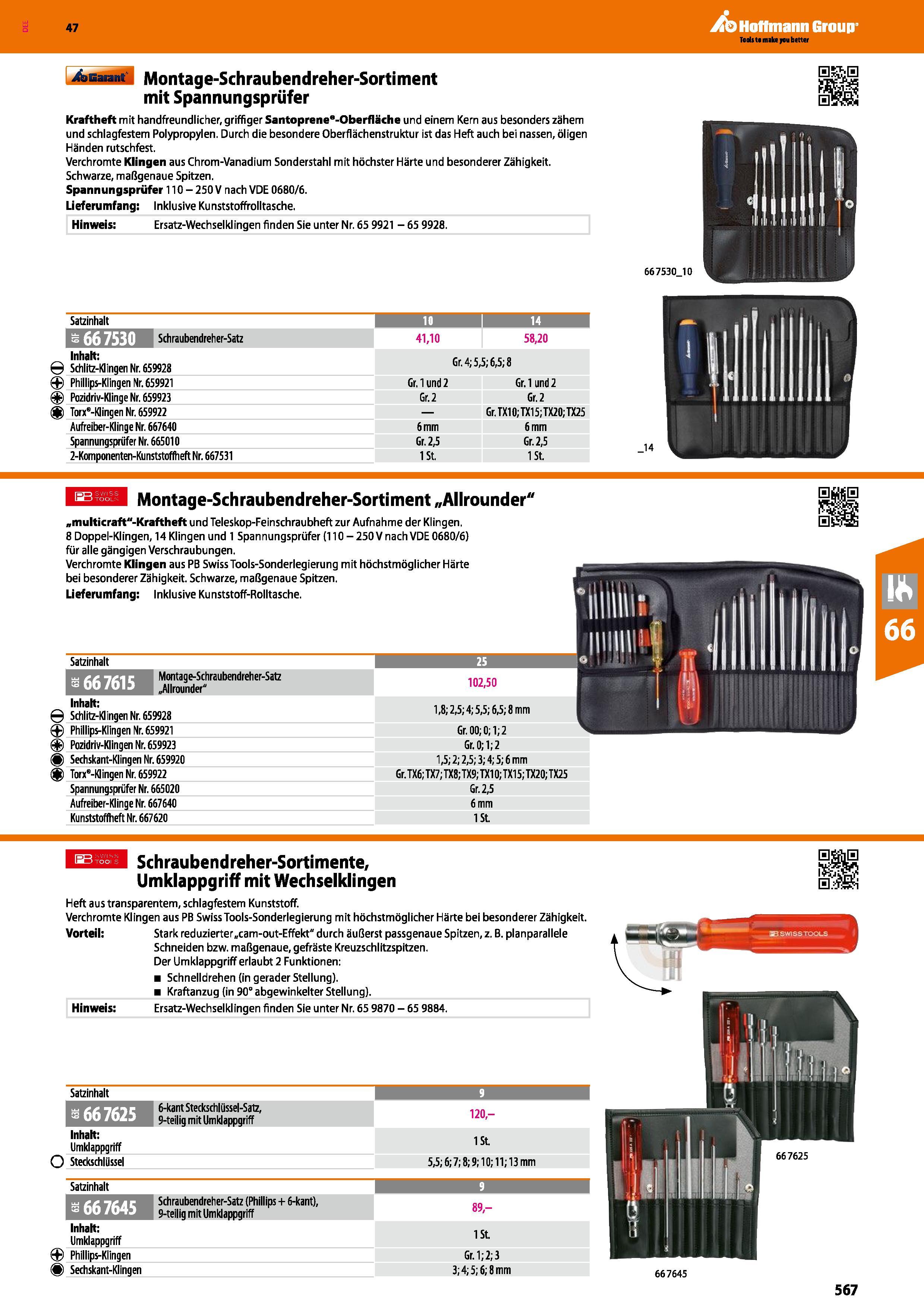 567 i&lSaiant' Montage-Schraubendreher-Sortiment mit Spannungsprüfer Kraftheft mit handfreundliclier, griffiger Santoprenes-Oberfläche und einem Kern Каталог HOFFMANN GROUP 2016 Ручной слесарно-монтажный и контрольно-измерительный инструмент и приборы для предприятий машиностроения и мастерских сервисного обслуживания 47 версия издания Стр. 567 DEU