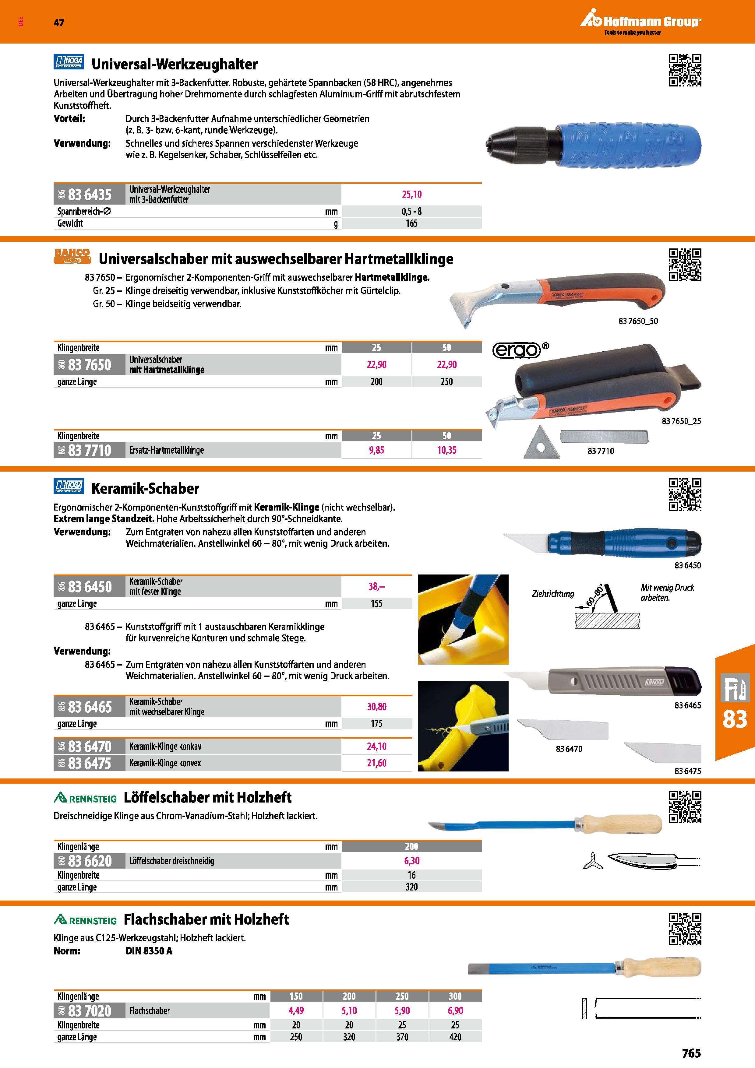 765 EÜÜ Universal-Werkzeughalter Universal-Werkzeughalter mit 3-Backenfutter Robuste, gehärtete Spannbacken (58 HRC), angenehmes Arbeiten und Übertra Каталог HOFFMANN GROUP 2016 Ручной слесарно-монтажный и контрольно-измерительный инструмент и приборы для предприятий машиностроения и мастерских сервисного обслуживания 47 версия издания Стр. 765 DEU