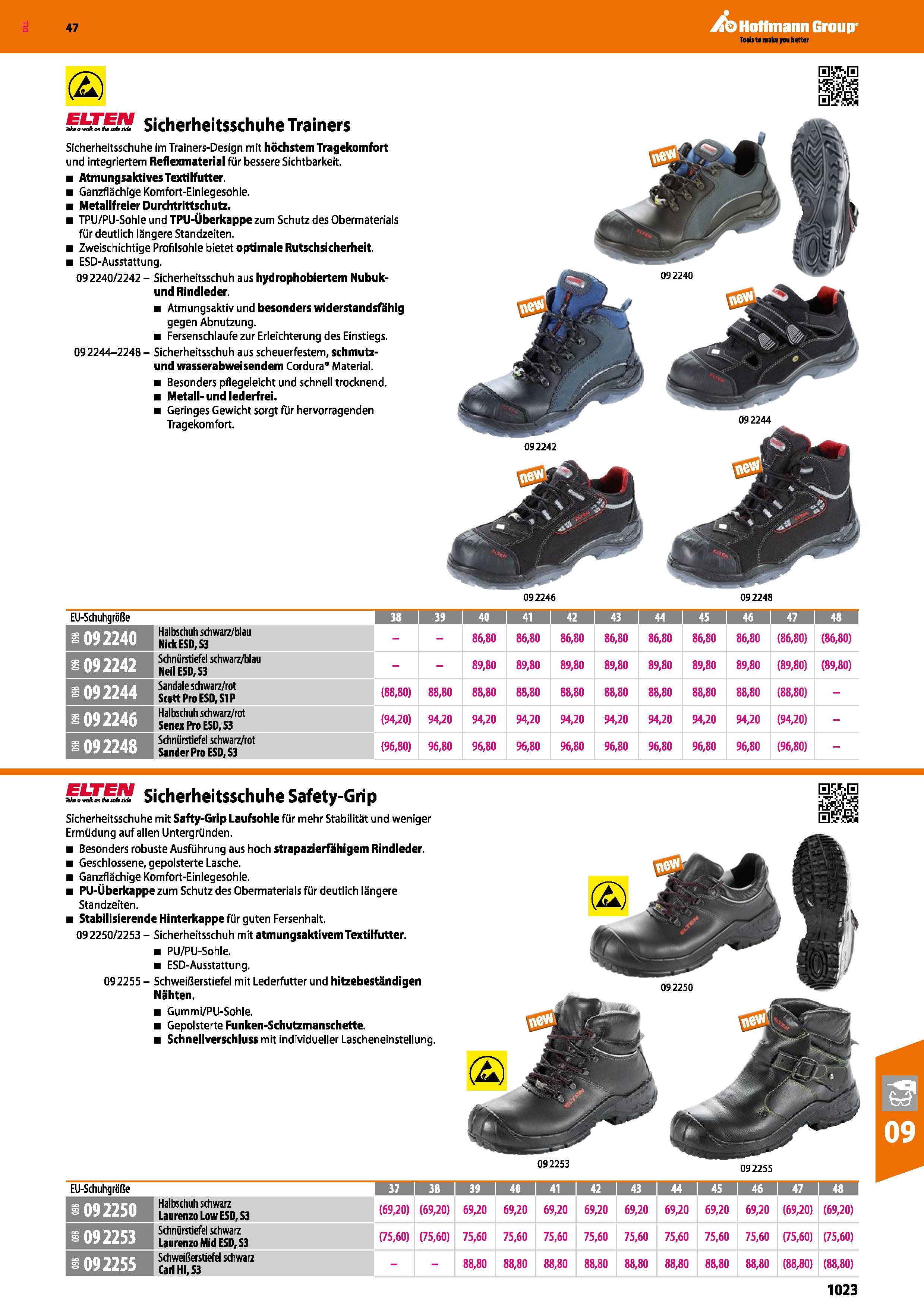 1023 (2) Sicherheitsschuhe Trainers ELTEN Tatx a waft on tirfv iidt Sicherheitsschuhe im Trainers-Design mit höchstem Tragekomfort und integriertem Re Каталог HOFFMANN GROUP 2016 Ручной слесарно-монтажный и контрольно-измерительный инструмент и приборы для предприятий машиностроения и мастерских сервисного обслуживания 47 версия издания Стр. 1023 DEU