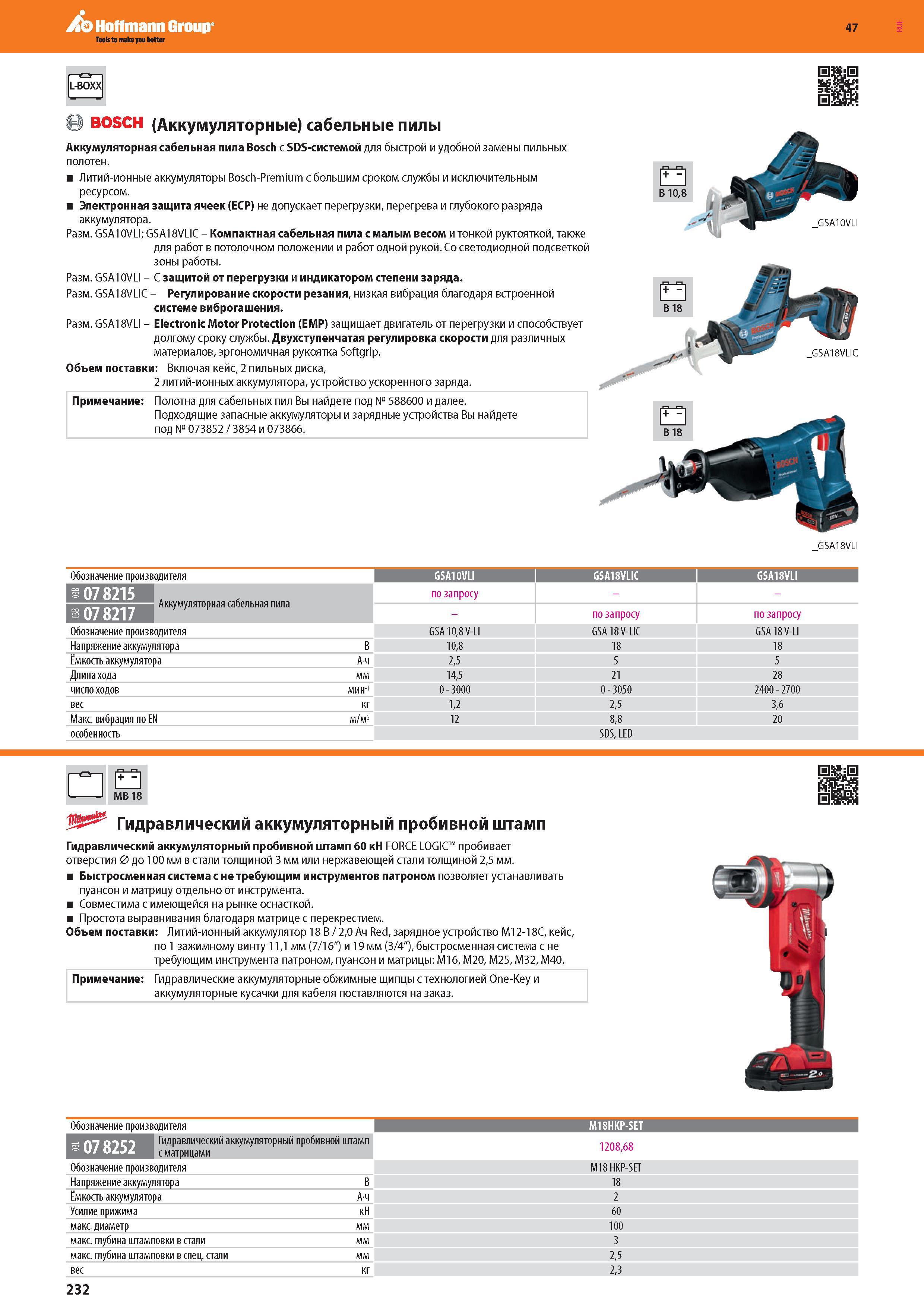 234 Аккумуляторная сабельная пила Bosch от Hoffmann Group с SDS-системой для быстрой и удобной замены пильных полотен Литий-ионные аккумуляторы Bosch-P Каталог HOFFMANN GROUP 2016 Новинки инструмента от комплексного немецкого поставщика промышленных предприятий и сервисных мастерских Спиральные сверла Концевые твердосплавные фрезы Стр. 232