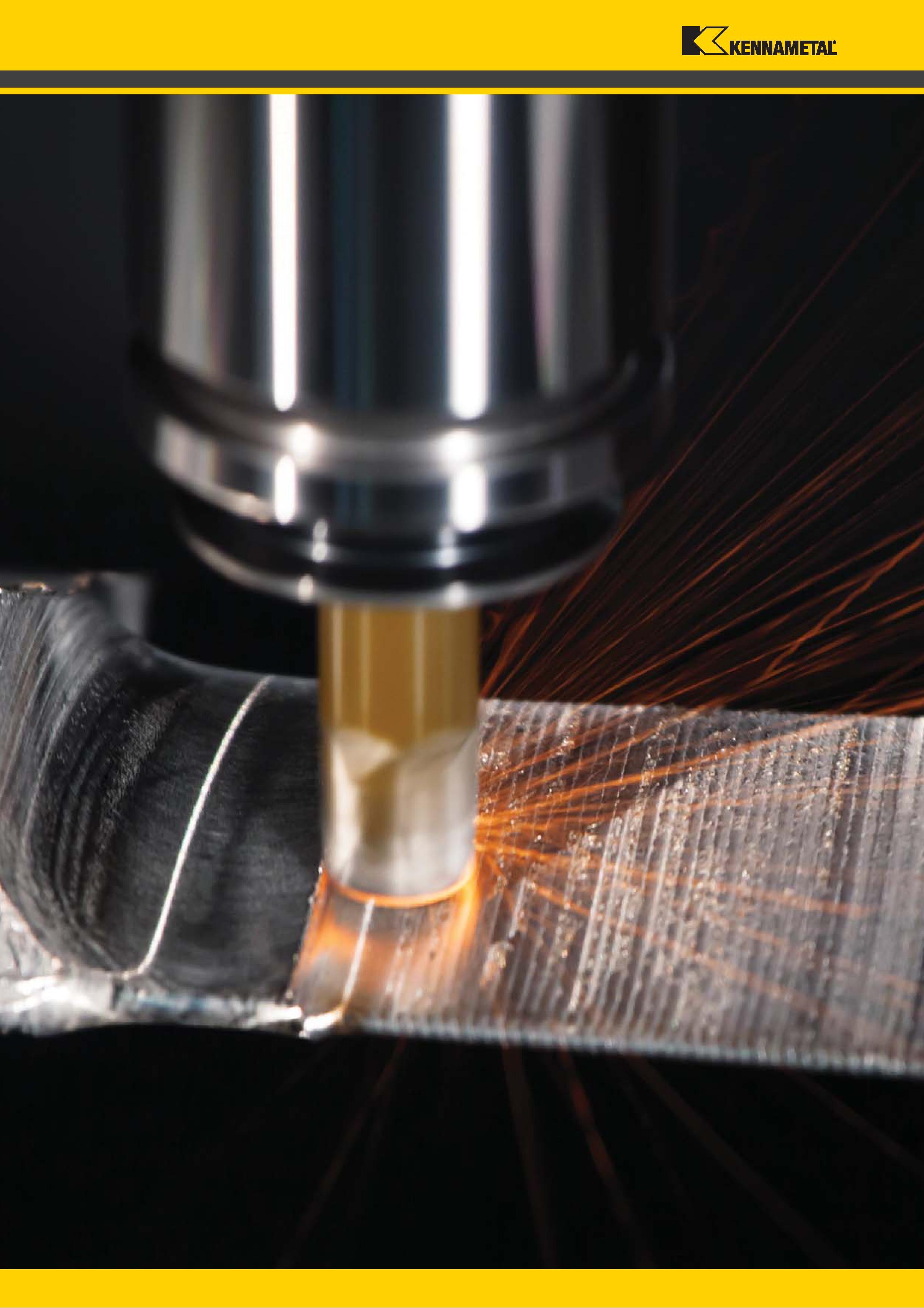 854 Фото процесса фрезерования концевой фрезой фасонной поверхности заготовки из жаропрочного сплава Иллюстрация из промышленного каталога производителя из США Каталог KENNAMETAL 2018 Режущий инструмент для обработки отверстий в металлах и сплавах Быстрорежущие метчики и раскатники Сборные фрезы с СРП и твердосплавные Стр. 