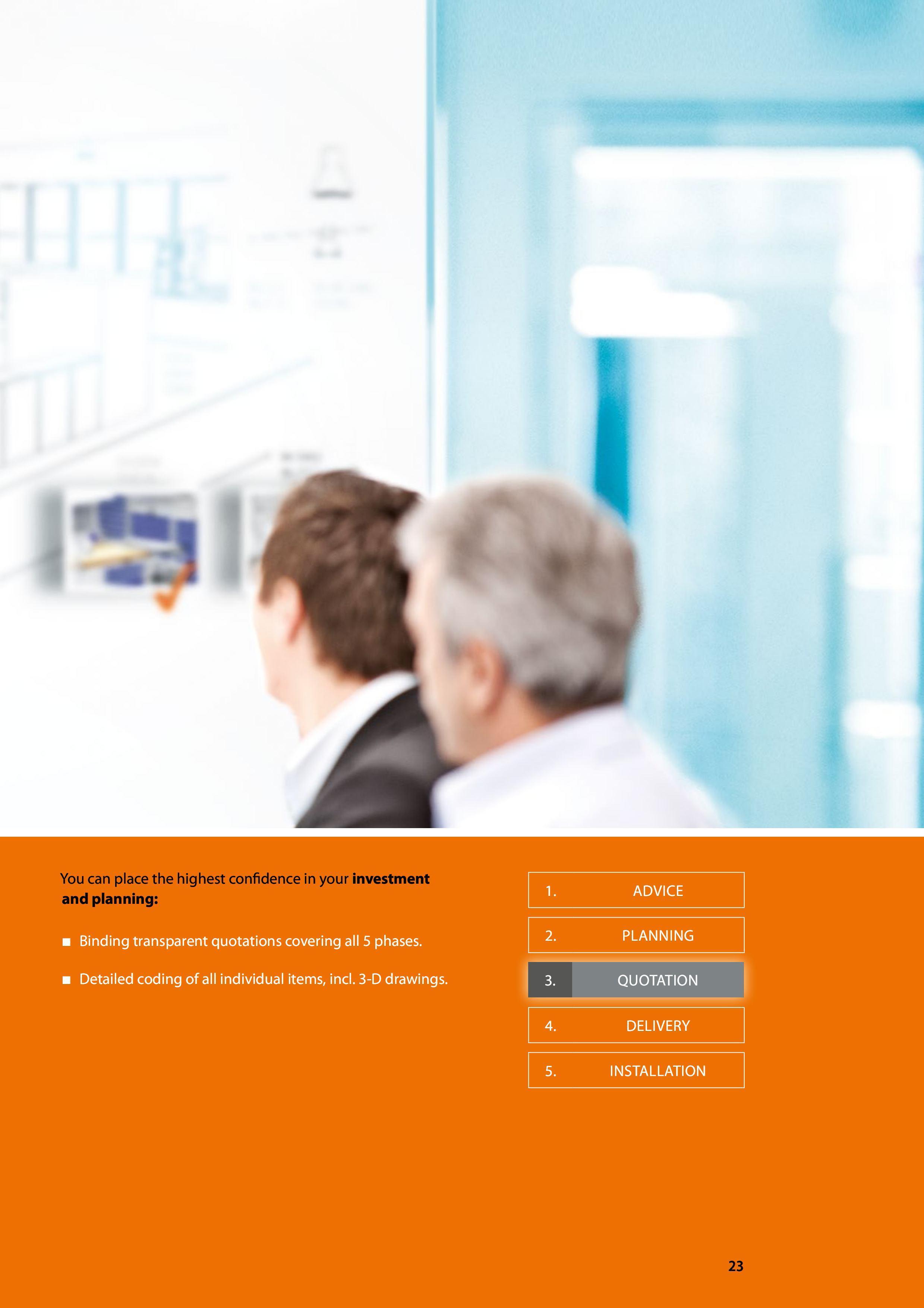 23 You can place the highest confidence in your investment and planning: Binding transparent quotations covering all 5 phases Detailed coding of all Каталог HOFFMANN GROUP 2016 Производственная мебель для работы хранения и транспортировки в условиях промышленных предприятий и сервисных мастерских Вер. 47 ENG Стр. 23