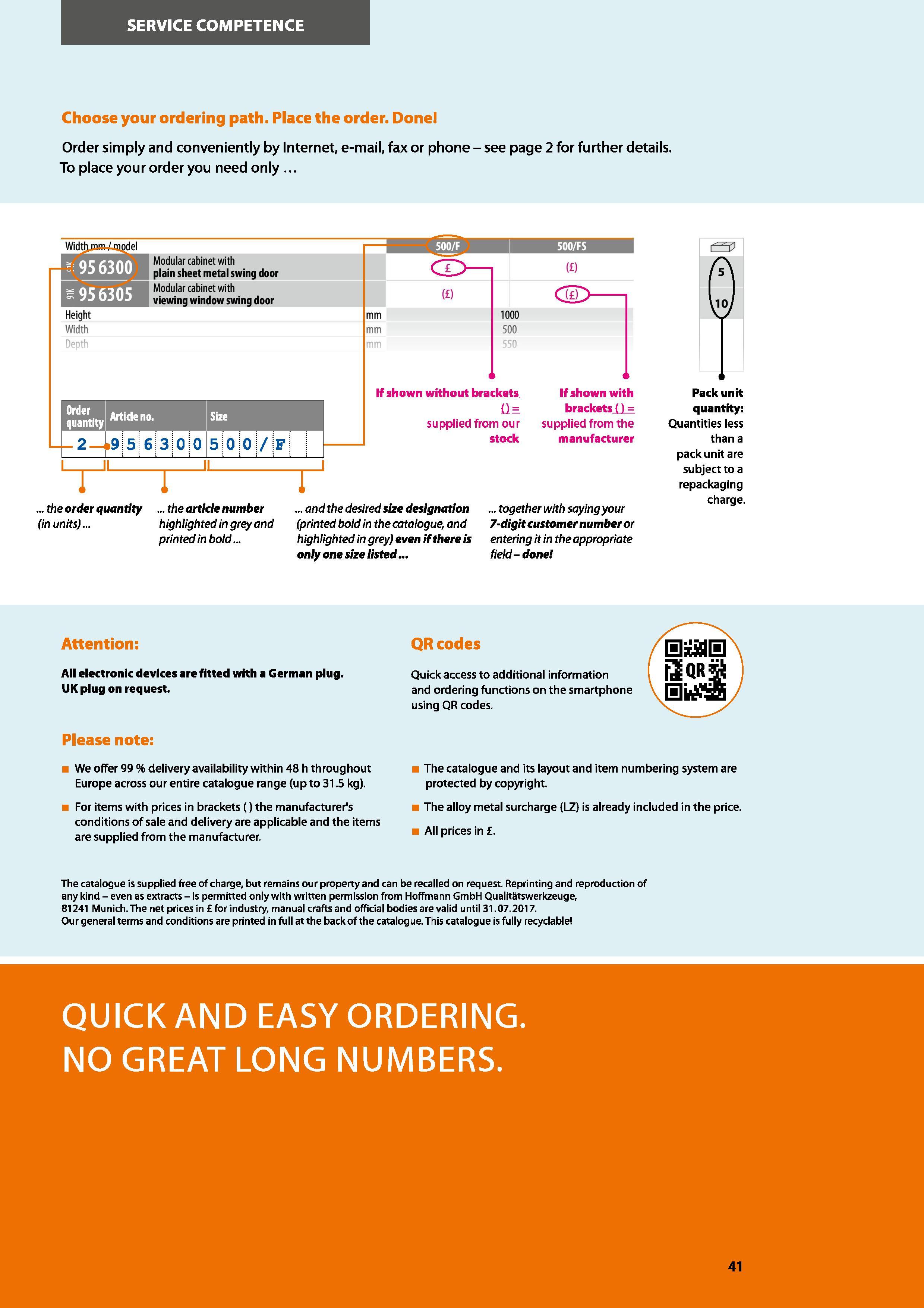 41 SERVICE COMPETENCE Choose your ordering path Place the order Done Order simply and conveniently by Internet, e-mail, fax or phone - see page 2 fo Каталог HOFFMANN GROUP 2016 Производственная мебель для работы хранения и транспортировки в условиях промышленных предприятий и сервисных мастерских Вер. 47 ENG Стр. 41