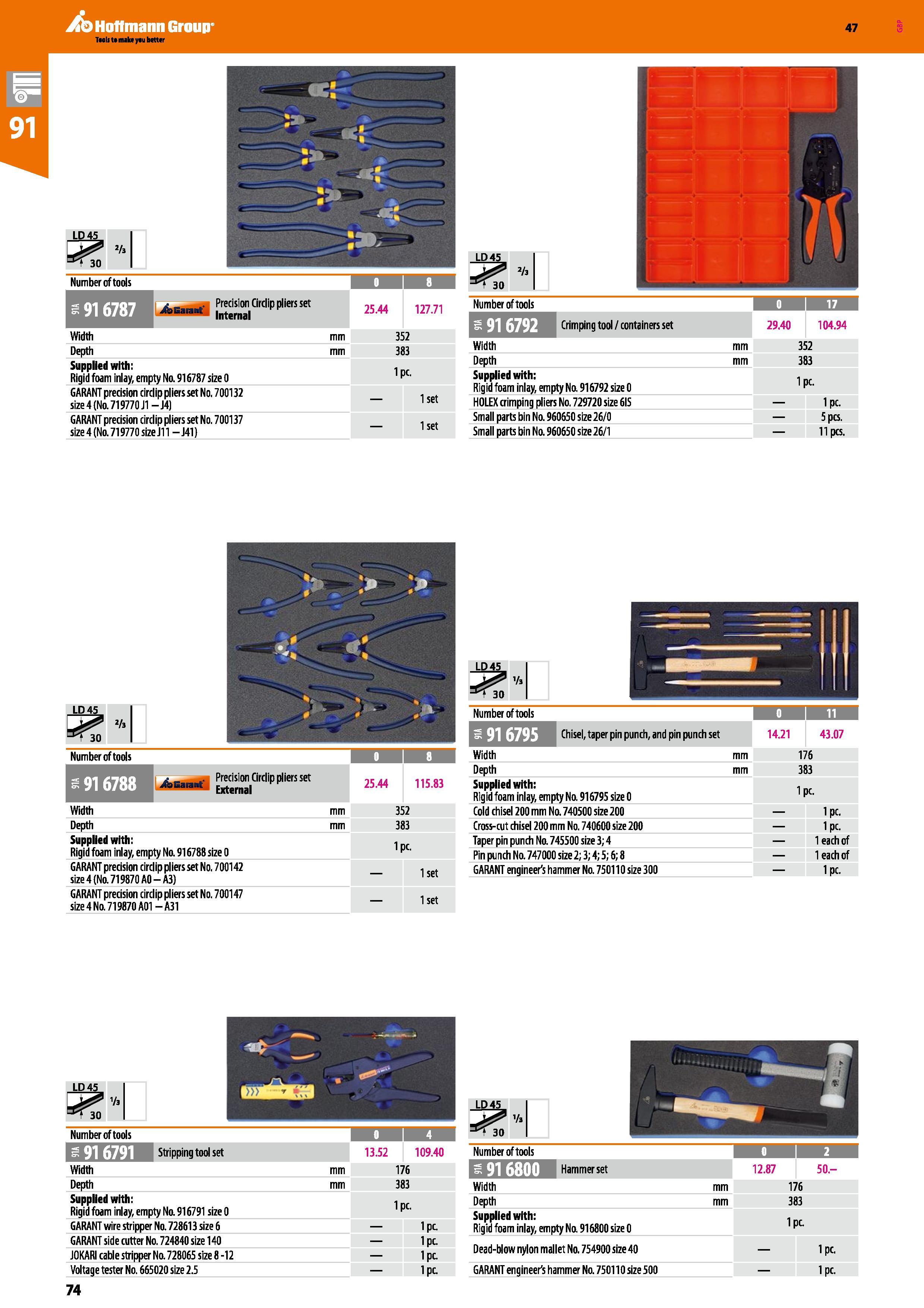 74 Hoffmann Group Taals to malnyau better 3B ' mi 1wt WBSSSm LD45 1 Number of tools 1 1 8 Garant Precision Cirdip pliers set 25 44 127 71 Width mm 3 Каталог HOFFMANN GROUP 2016 Производственная мебель для работы хранения и транспортировки в условиях промышленных предприятий и сервисных мастерских Вер. 47 ENG Стр. 74