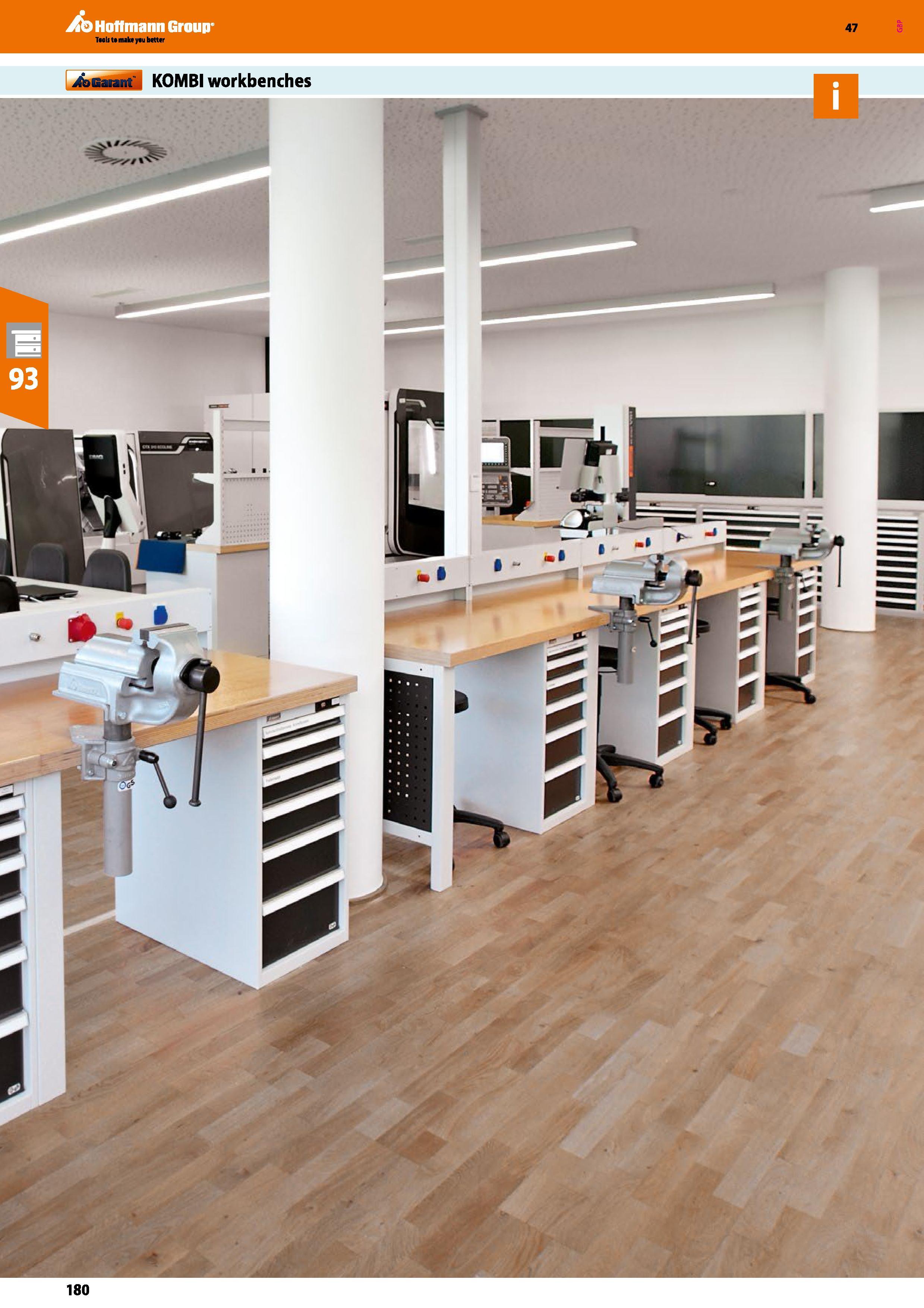 180 Hoffmann Group jfbGarant KOMBI workbenches Каталог HOFFMANN GROUP 2016 Производственная мебель для работы хранения и транспортировки в условиях промышленных предприятий и сервисных мастерских Вер. 47 ENG Стр. 180