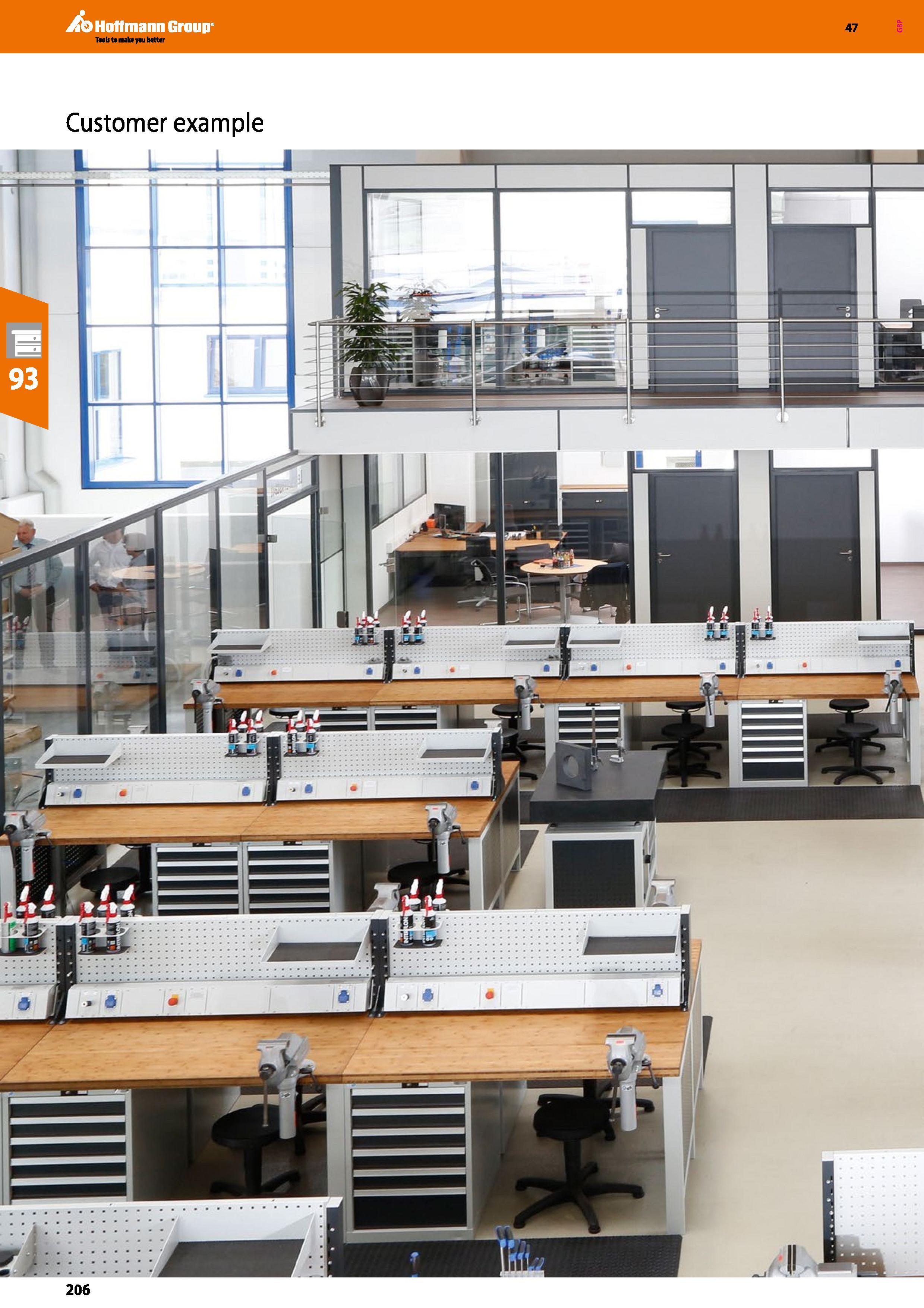 206 Hoffmann Group Customer example 47 Каталог HOFFMANN GROUP 2016 Производственная мебель для работы хранения и транспортировки в условиях промышленных предприятий и сервисных мастерских Вер. 47 ENG Стр. 206