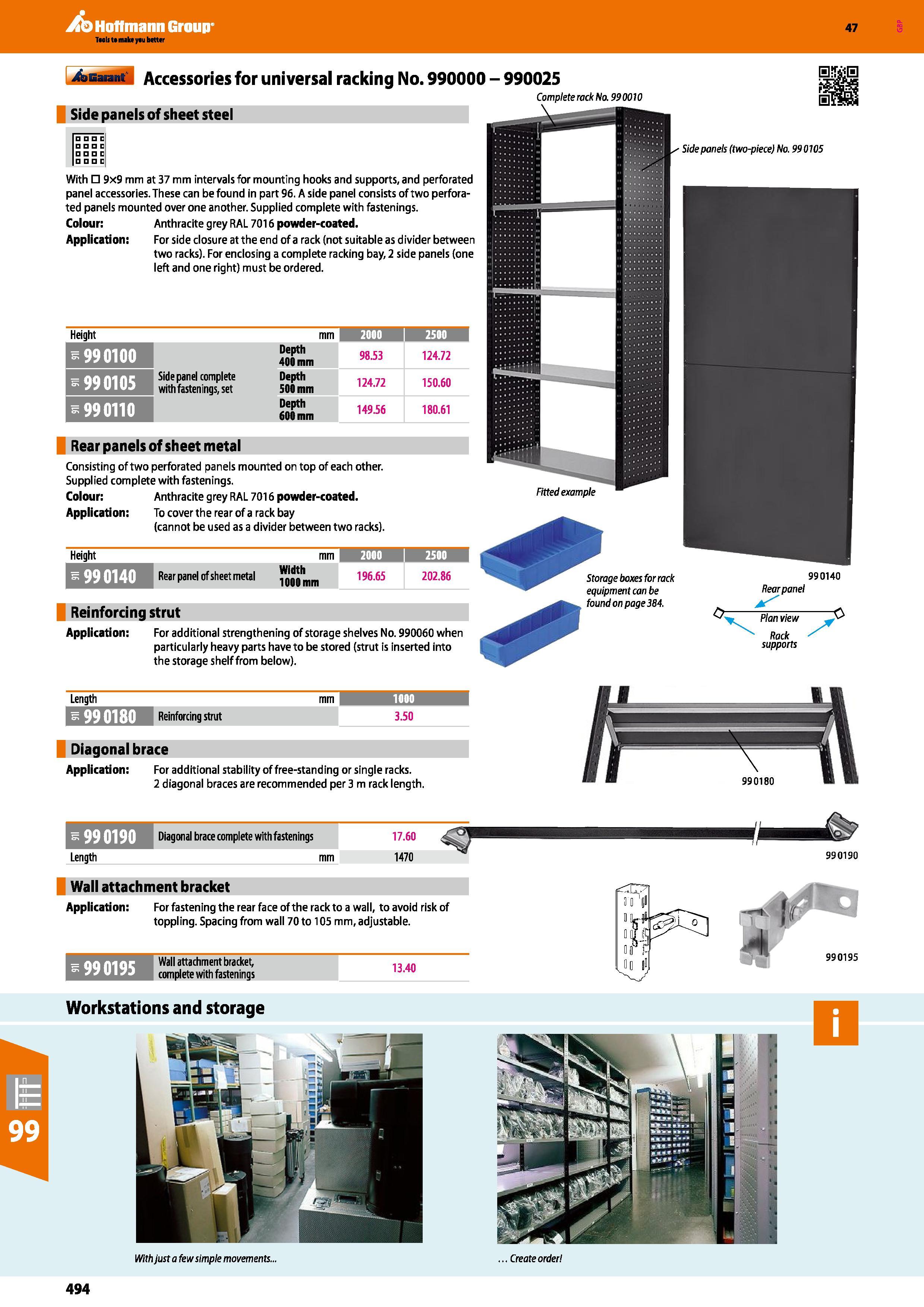 494 Hoffmann Group 47 With 9x9 mm at 37 mm intervals for mounting hooks and supports, and perforated panel accessories These can be found in part 96 Каталог HOFFMANN GROUP 2016 Производственная мебель для работы хранения и транспортировки в условиях промышленных предприятий и сервисных мастерских Вер. 47 ENG Стр. 494
