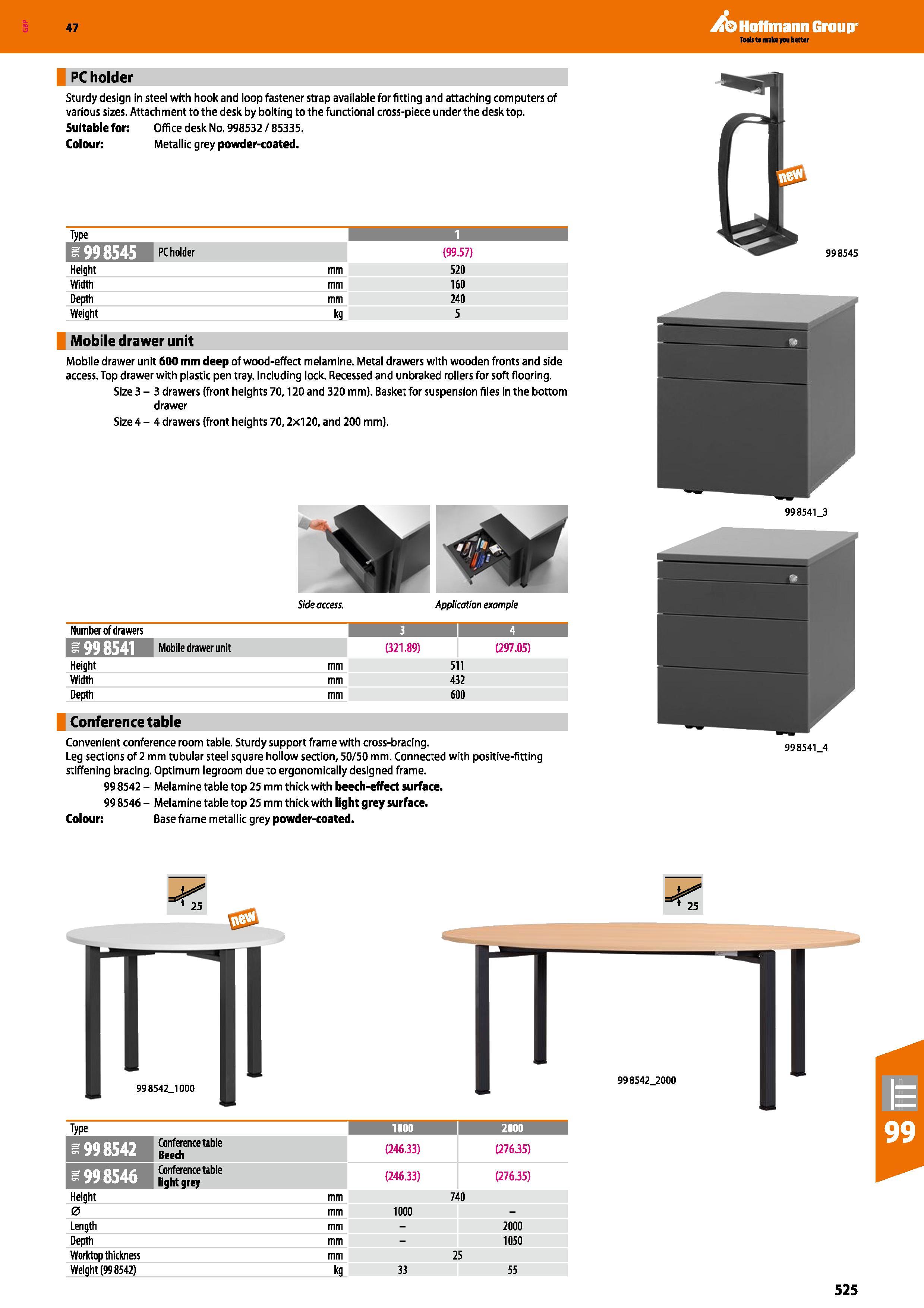 525 Hoffmann Group 47 PC holder Sturdy design in steel with hook and loop fastener strap available for fitting and attaching computers of various siz Каталог HOFFMANN GROUP 2016 Производственная мебель для работы хранения и транспортировки в условиях промышленных предприятий и сервисных мастерских Вер. 47 ENG Стр. 525