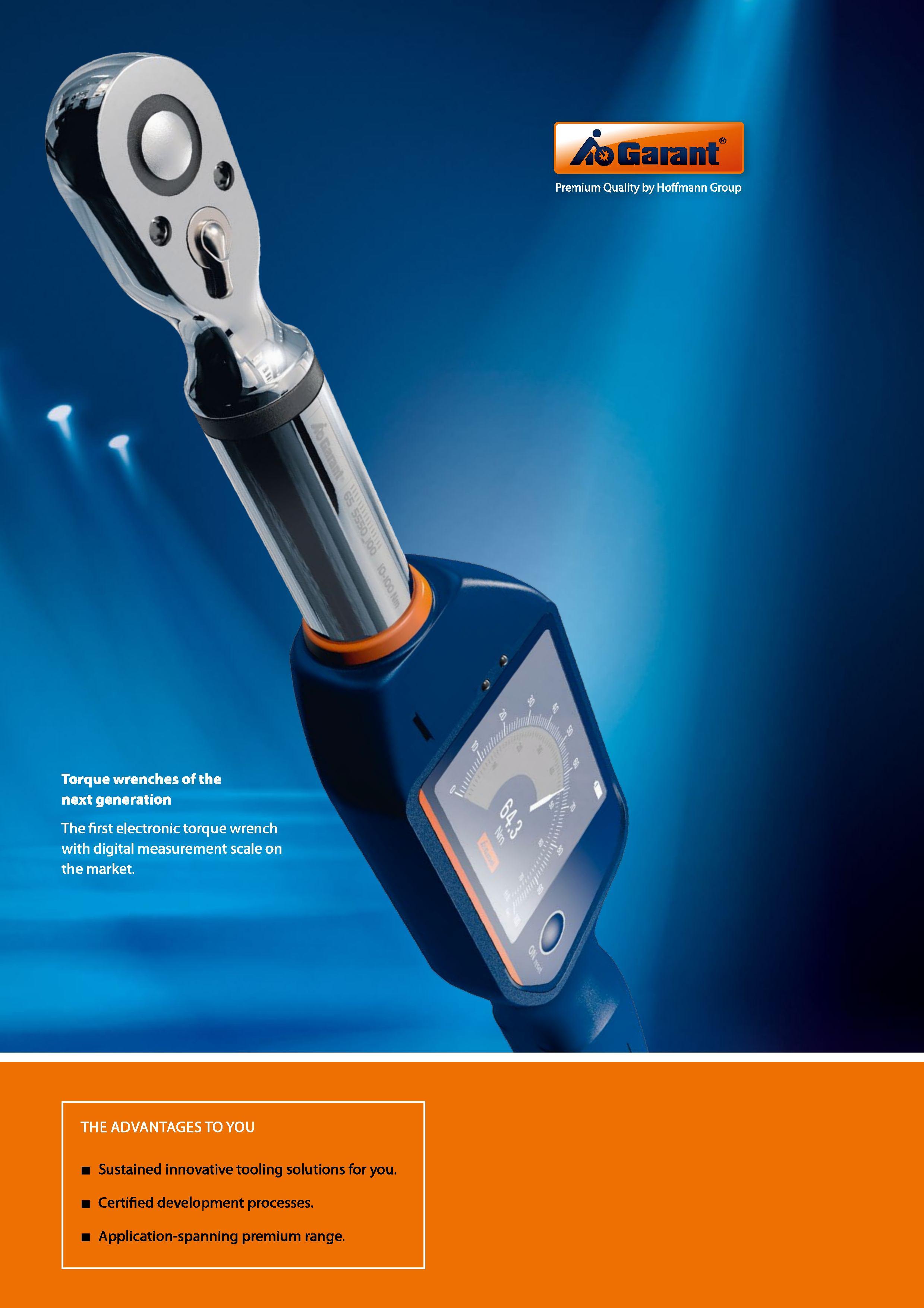 11 /bGaranf' Premium Quality by Hoffmann Group Torque wrenches of the next generation The first electronic torque wrench with digital measurement sc Каталог HOFFMANN GROUP 2016 Ручной слесарно-монтажный и измерительный инструмент и оборудование от комплексного поставщика промышленных предприятий Вер. 47 Англ. Стр. 