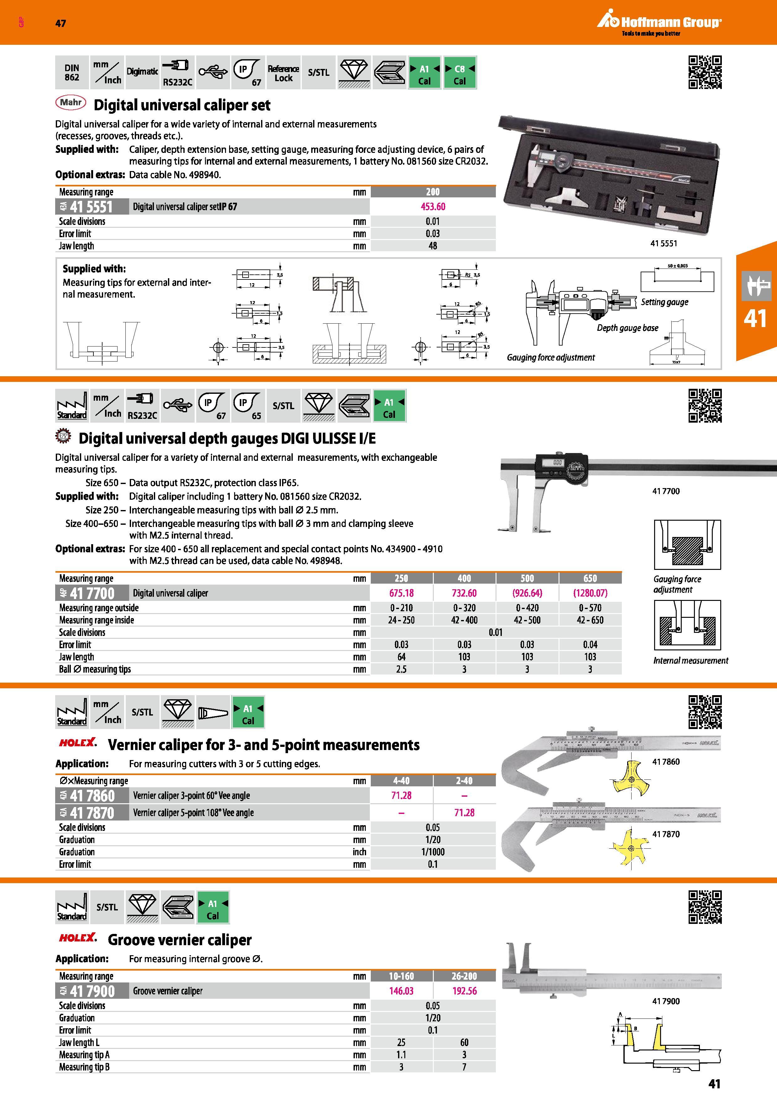 41 Hoflmann Group h< fl m y C %> ( J (wj s/STL Standad /Inch RS232C 67 65 < Cal EpjEO si Digital universal depth gauges DIGIULISSE l/E Digital unive Каталог HOFFMANN GROUP 2016 Ручной слесарно-монтажный и измерительный инструмент и оборудование от комплексного поставщика промышленных предприятий Вер. 47 Англ. Стр. 41