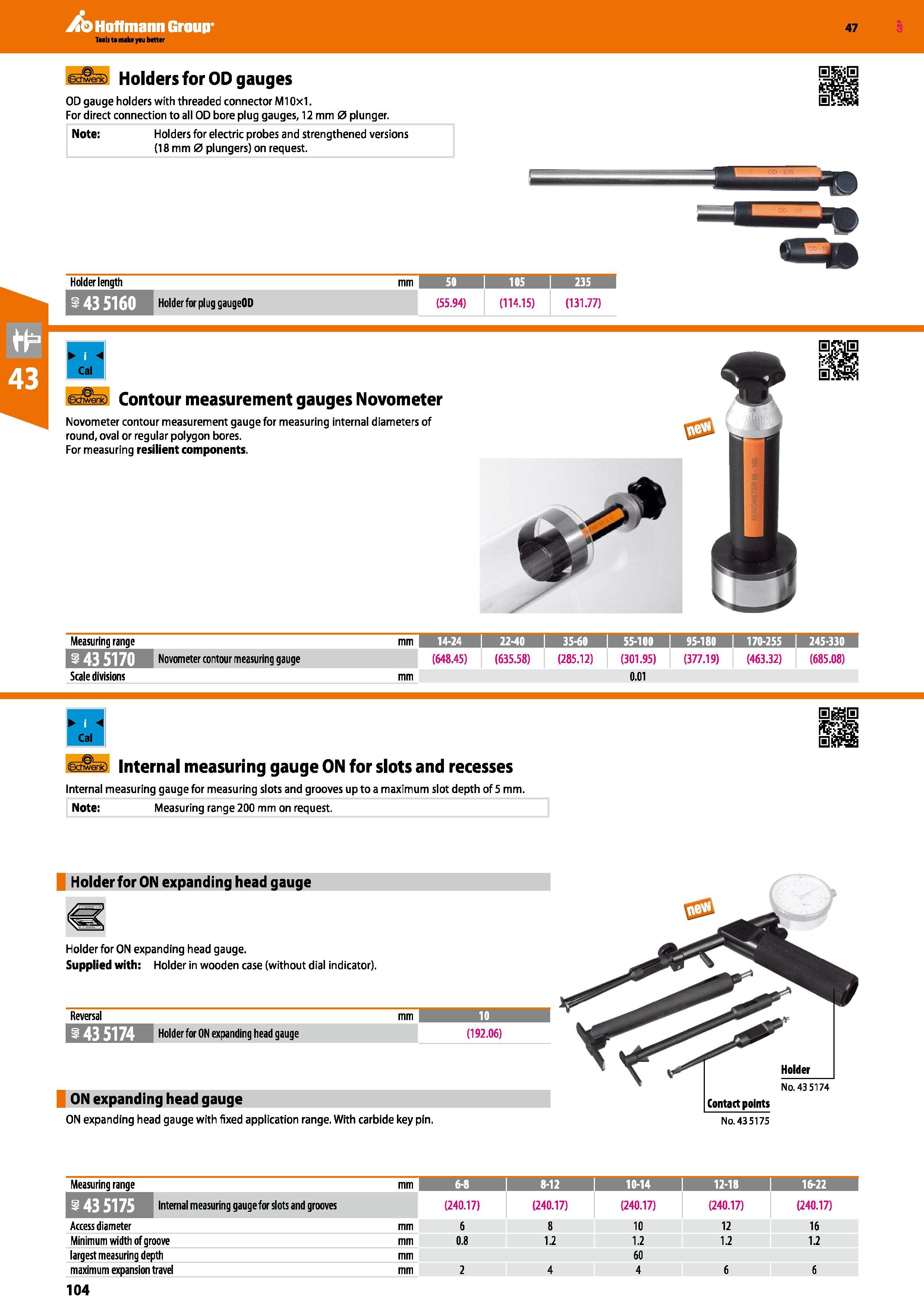 104 Hoffmann Group 47 Holders for OD gauges OD gauge holders with threaded connector M10x1 For direct connection to all OD bore plug gauges, 12 mm 0 Каталог HOFFMANN GROUP 2016 Ручной слесарно-монтажный и измерительный инструмент и оборудование от комплексного поставщика промышленных предприятий Вер. 47 Англ. Стр. 104