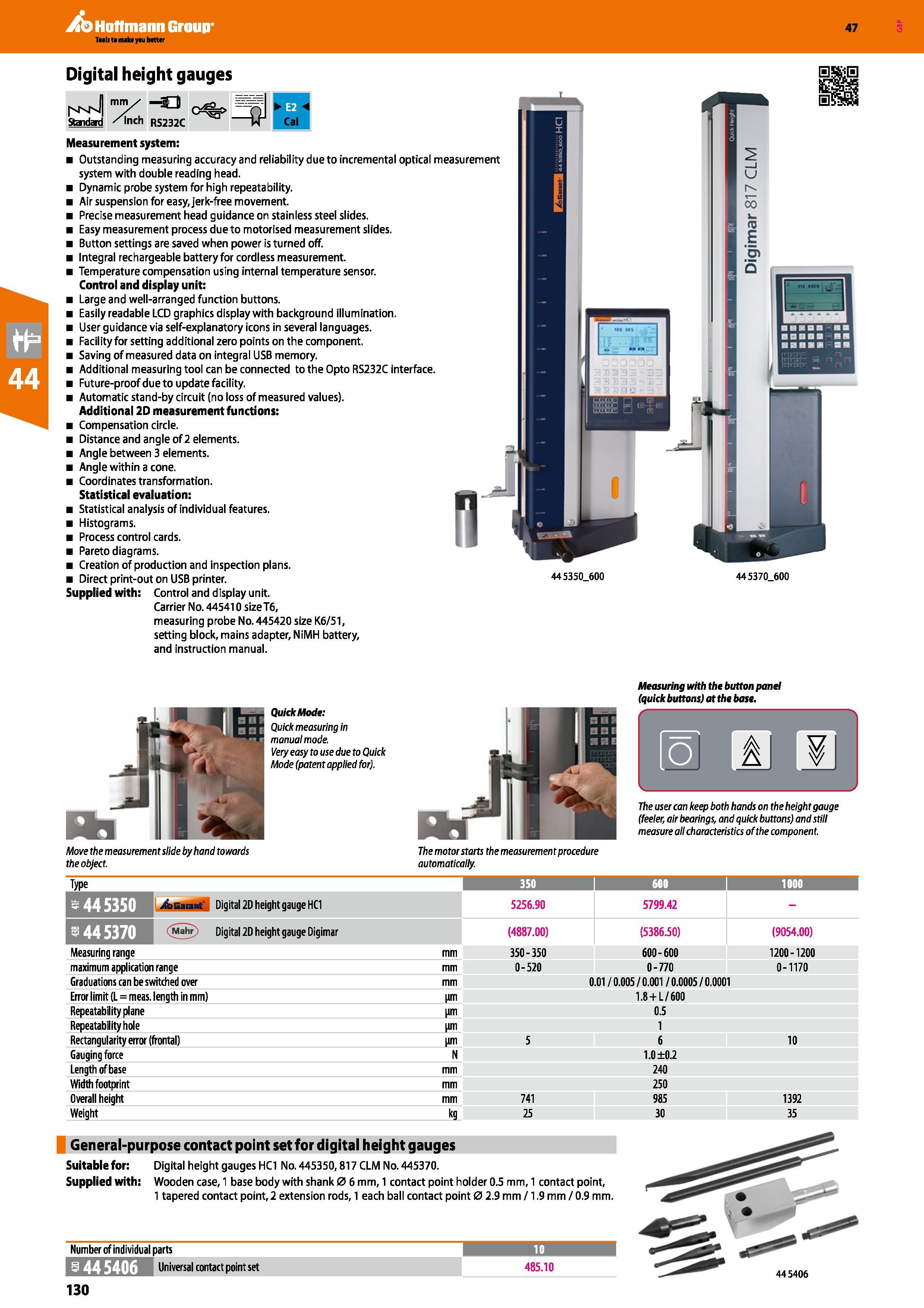 130 Hoffmann Group 47 Digital height gauges lm7 Standard /Inch -SJ RS232C ijlP1 l i 1 J Cal Measurement system: Outstanding measuring accuracy and re Каталог HOFFMANN GROUP 2016 Ручной слесарно-монтажный и измерительный инструмент и оборудование от комплексного поставщика промышленных предприятий Вер. 47 Англ. Стр. 130