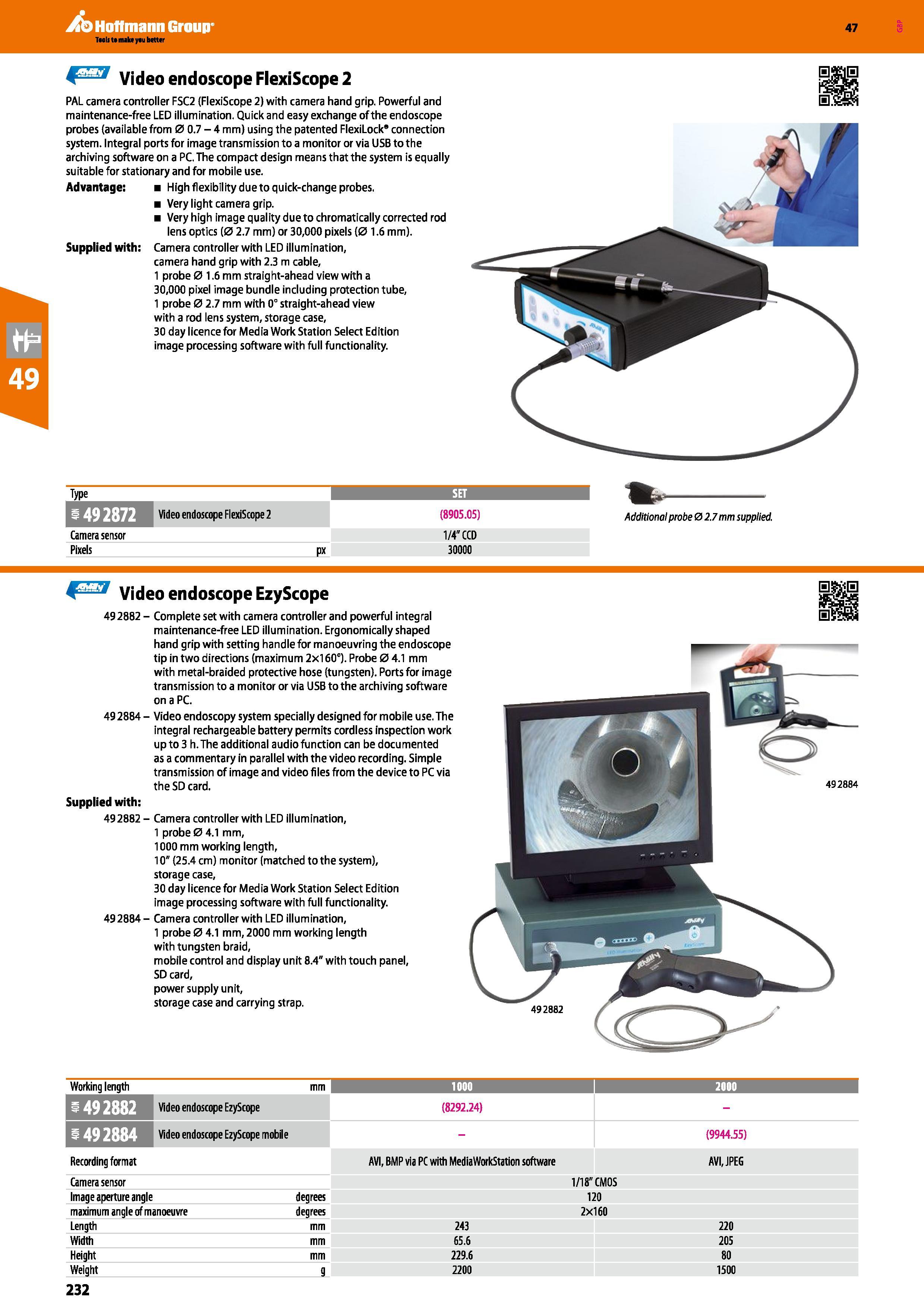 232 Hoffmann Group 47 Y Video endoscope FlexiScope 2 PAL camera controller FSC2 (FlexiScope 2) with camera hand grip Powerful and maintenance-free LE Каталог HOFFMANN GROUP 2016 Ручной слесарно-монтажный и измерительный инструмент и оборудование от комплексного поставщика промышленных предприятий Вер. 47 Англ. Стр. 232