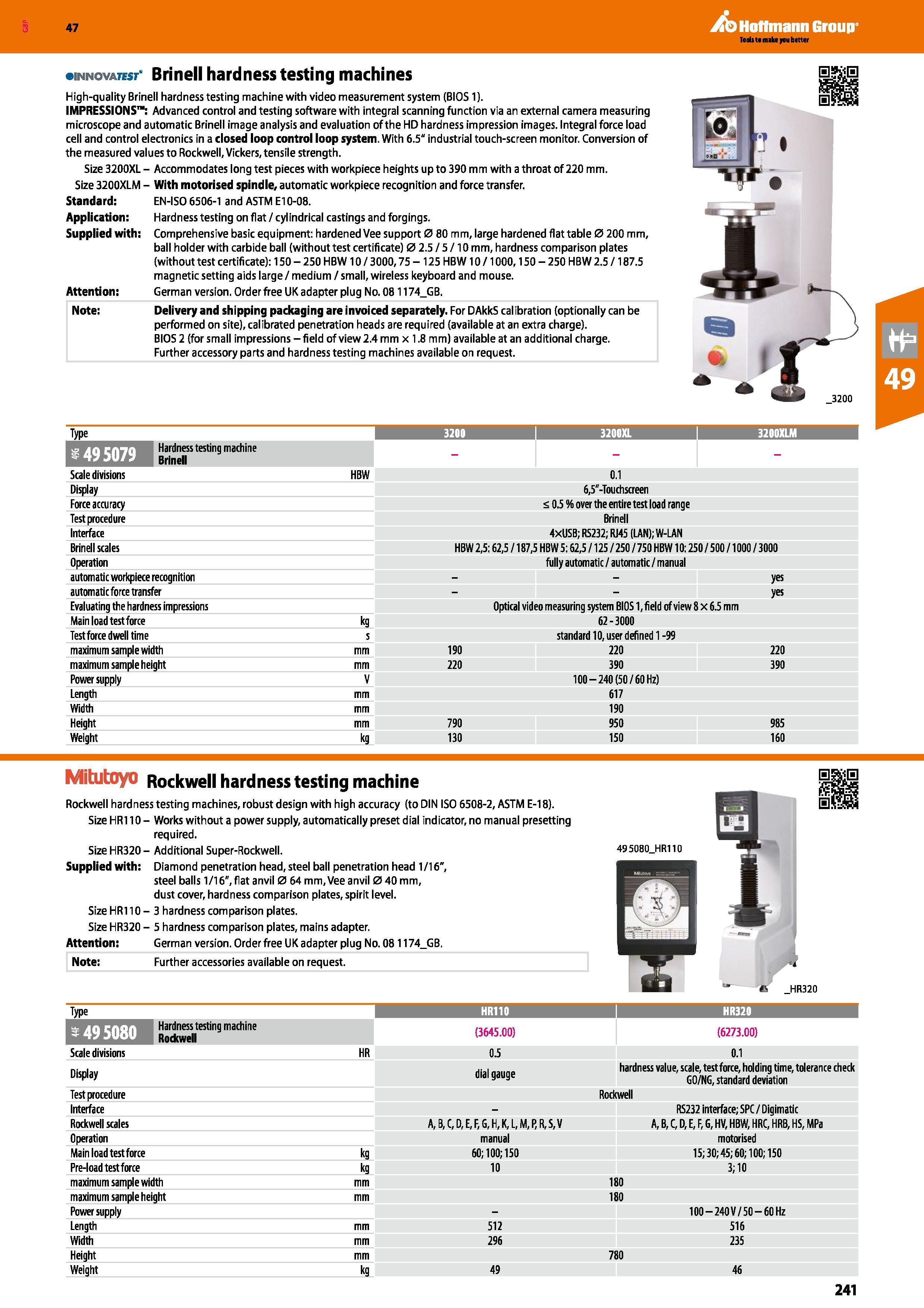 241 47 innovator Brinell hardness testing machines High-quality Brinell hardness testing machine with video measurement system (BIOS 1) IMPRESSIONS : Каталог HOFFMANN GROUP 2016 Ручной слесарно-монтажный и измерительный инструмент и оборудование от комплексного поставщика промышленных предприятий Вер. 47 Англ. Стр. 241