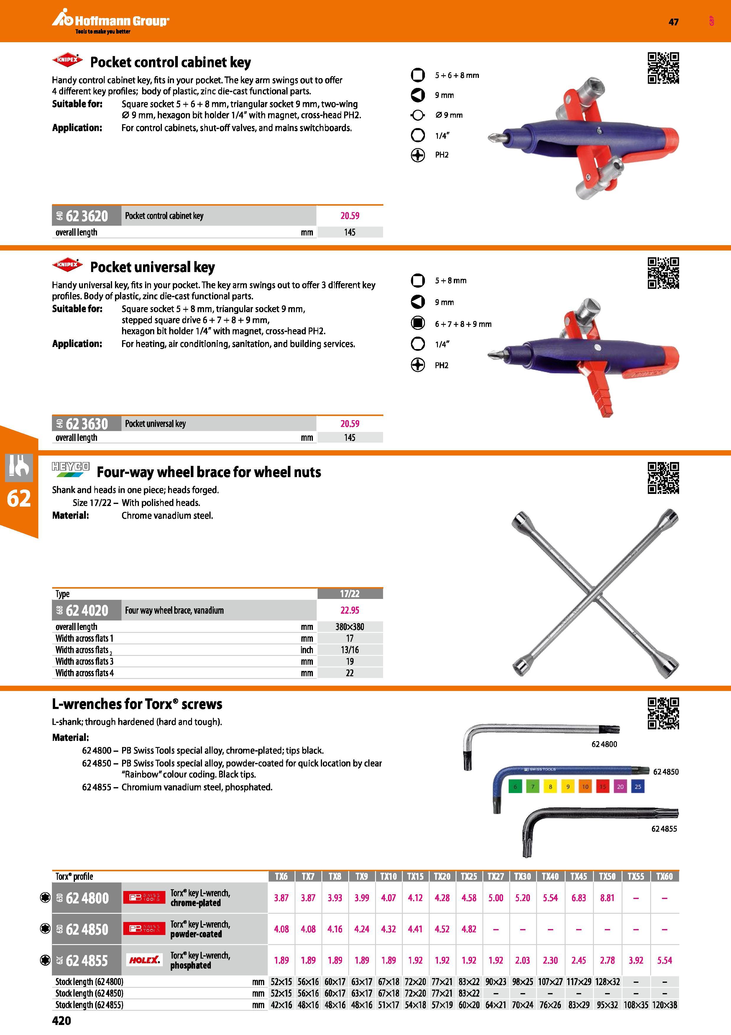 420 Hoffmann Group 47 Pocket control cabinet key Handy control cabinet key, fits in your pocket The key arm swings out to offer 4 different key profi Каталог HOFFMANN GROUP 2016 Ручной слесарно-монтажный и измерительный инструмент и оборудование от комплексного поставщика промышленных предприятий Вер. 47 Англ. Стр. 420