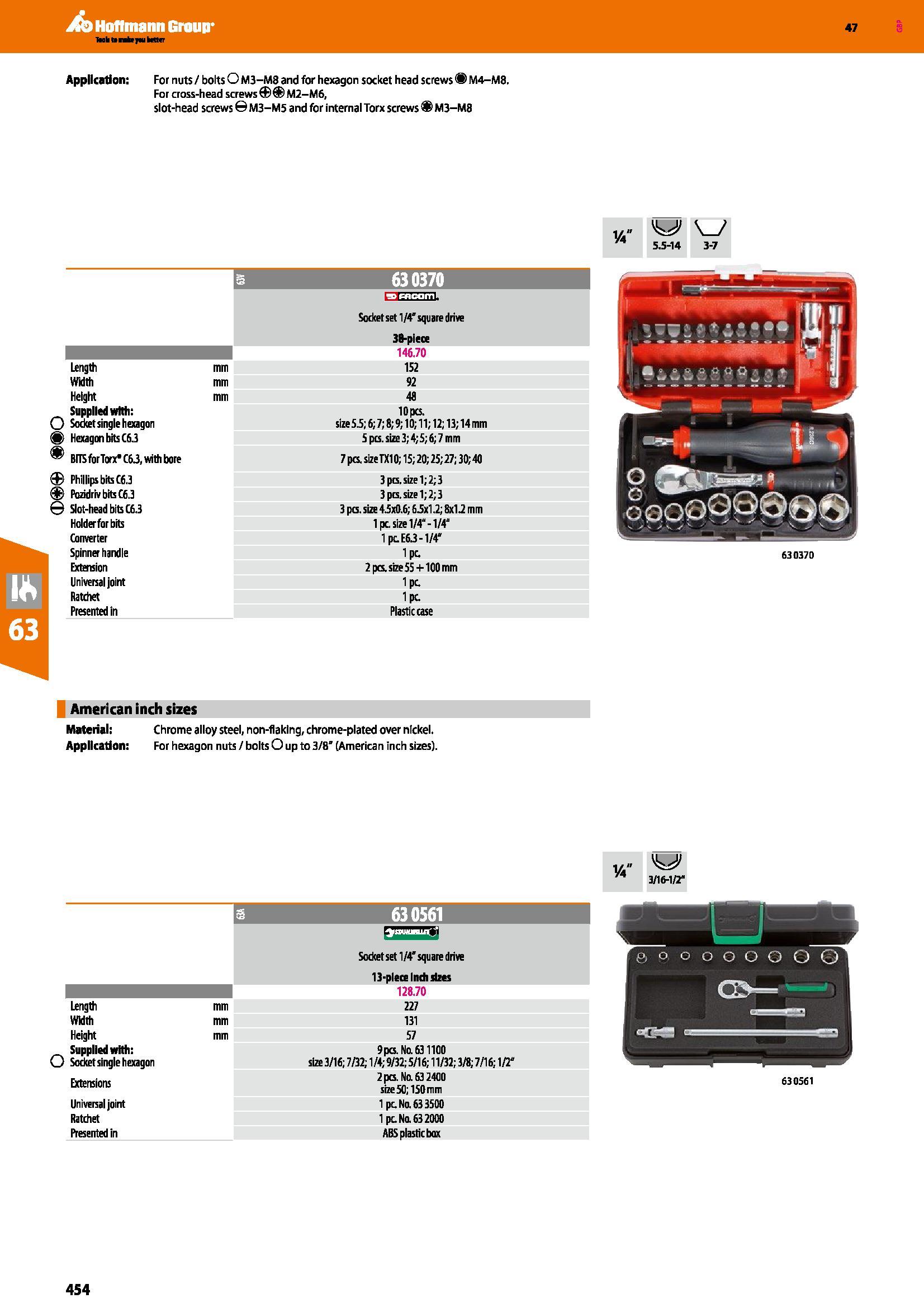 454 Hoflmann Group 47 Hah tf rafcrr < l H r Application: For nuts / bolts O M3-M8 and for hexagon socket head screws M4-M8 For cross-head screws M2-M Каталог HOFFMANN GROUP 2016 Ручной слесарно-монтажный и измерительный инструмент и оборудование от комплексного поставщика промышленных предприятий Вер. 47 Англ. Стр. 454