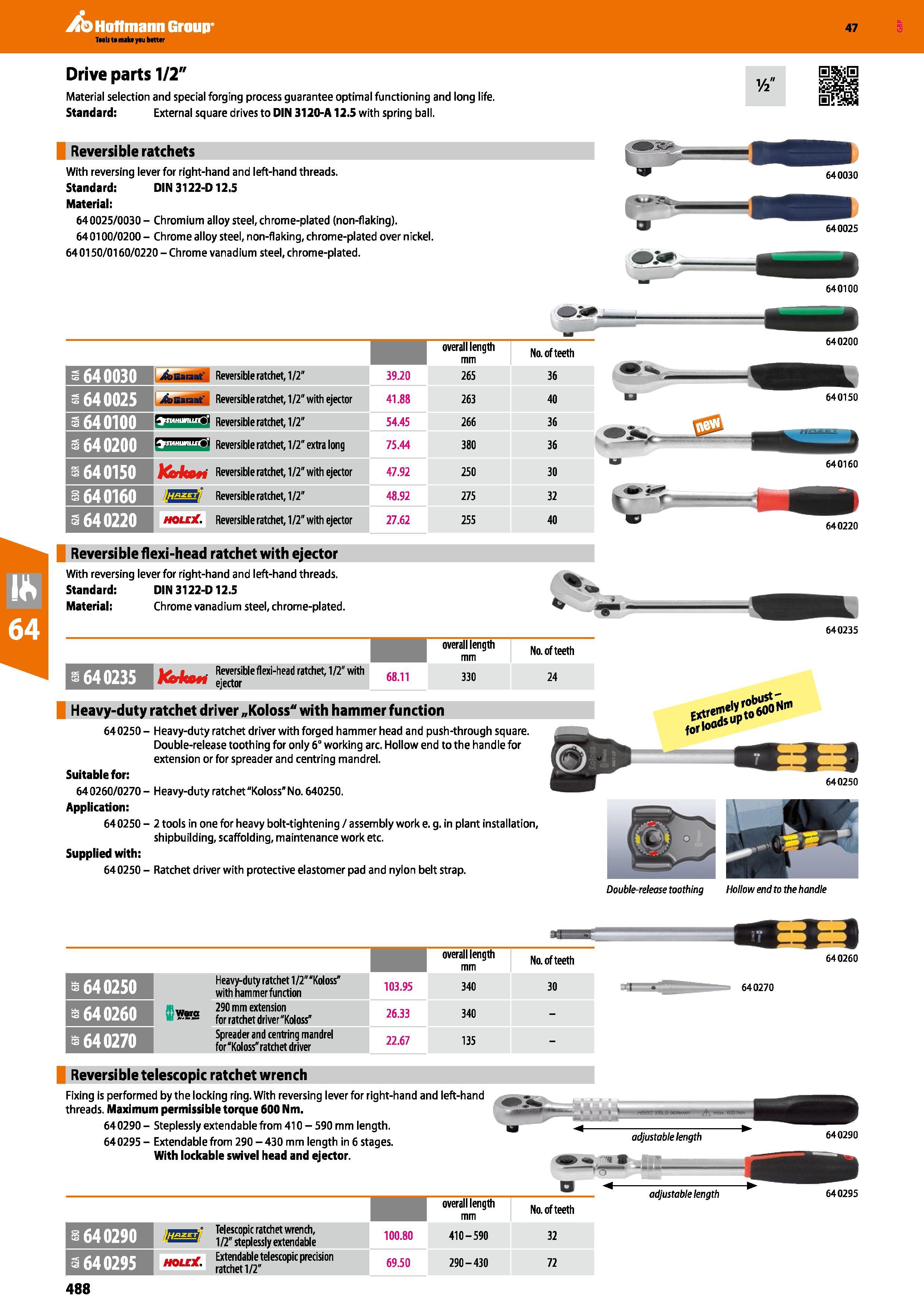 488 Hoffmann Group 47 Drive parts MY Material selection and special forging process guarantee optimal functioning and long life Standard: External sq Каталог HOFFMANN GROUP 2016 Ручной слесарно-монтажный и измерительный инструмент и оборудование от комплексного поставщика промышленных предприятий Вер. 47 Англ. Стр. 488