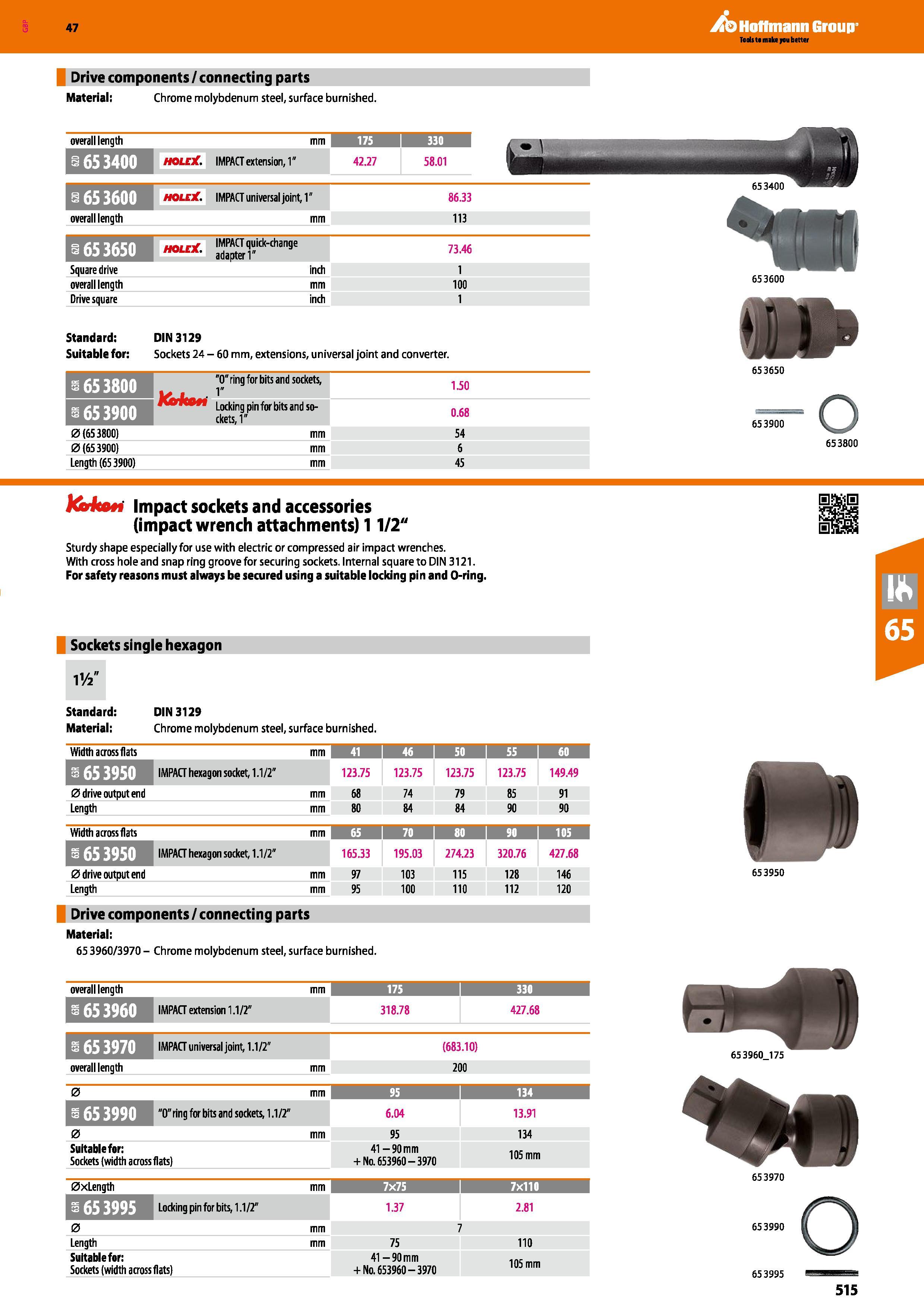 515 Hoffmann Group 47 Drive components/connecting parts Material; Chrome molybdenum steel, surface burnished overall length HBHHH9 175 330 illl x \ i Каталог HOFFMANN GROUP 2016 Ручной слесарно-монтажный и измерительный инструмент и оборудование от комплексного поставщика промышленных предприятий Вер. 47 Англ. Стр. 515
