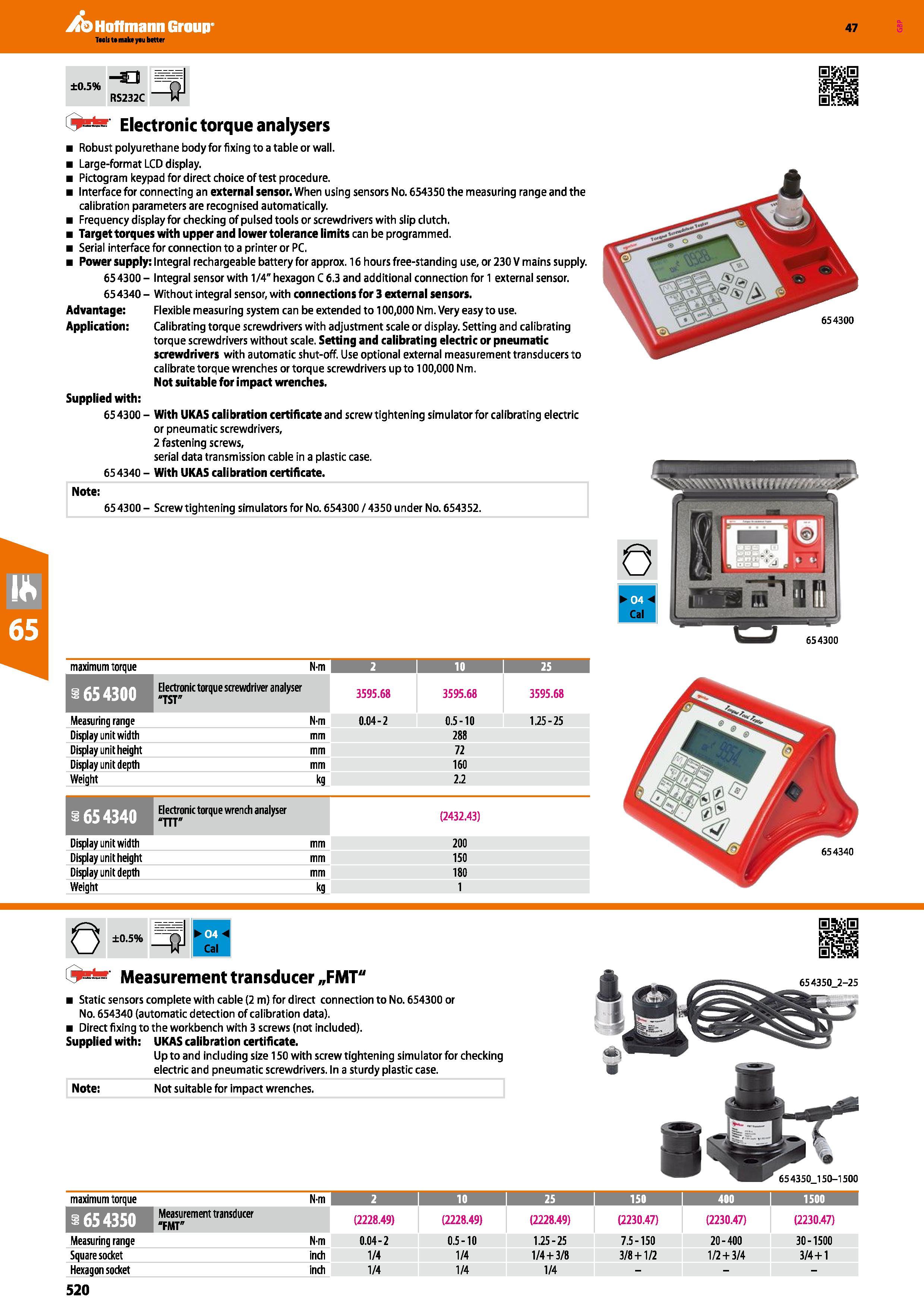 520 Hoffmann Group 47 S3 ±0 5% RS232C O w Electronic torque analysers Robust polyurethane body for fixing to a table or wall Large-format LCD display Каталог HOFFMANN GROUP 2016 Ручной слесарно-монтажный и измерительный инструмент и оборудование от комплексного поставщика промышленных предприятий Вер. 47 Англ. Стр. 520