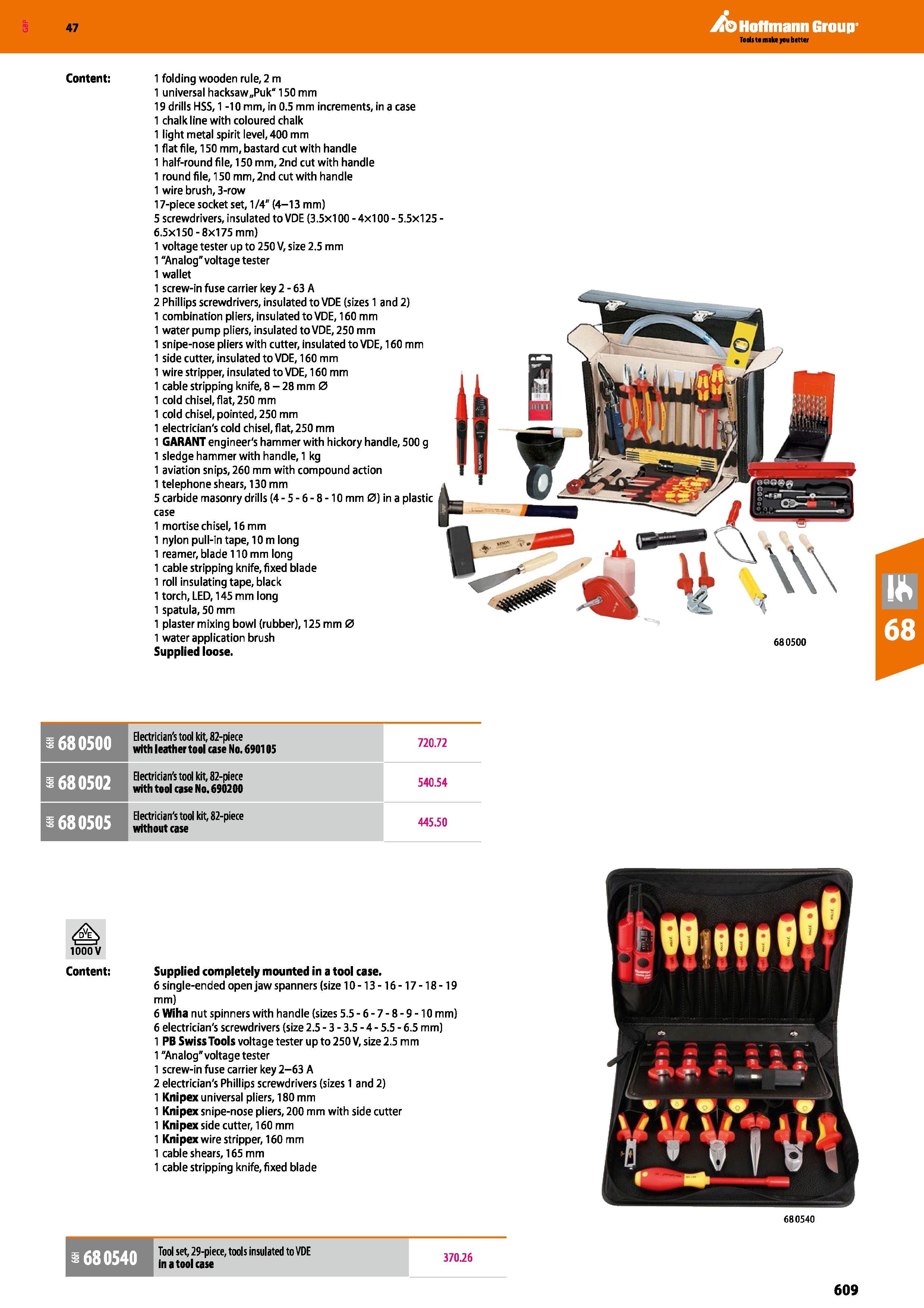 609 47 Content: Hoffmann Group 1 folding wooden rule, 2 m 1 universal hacksaw„Puk 150 mm 19 drills HSS, 1 -10 mm, in 0 5 mm increments, in a case 1 c Каталог HOFFMANN GROUP 2016 Ручной слесарно-монтажный и измерительный инструмент и оборудование от комплексного поставщика промышленных предприятий Вер. 47 Англ. Стр. 609