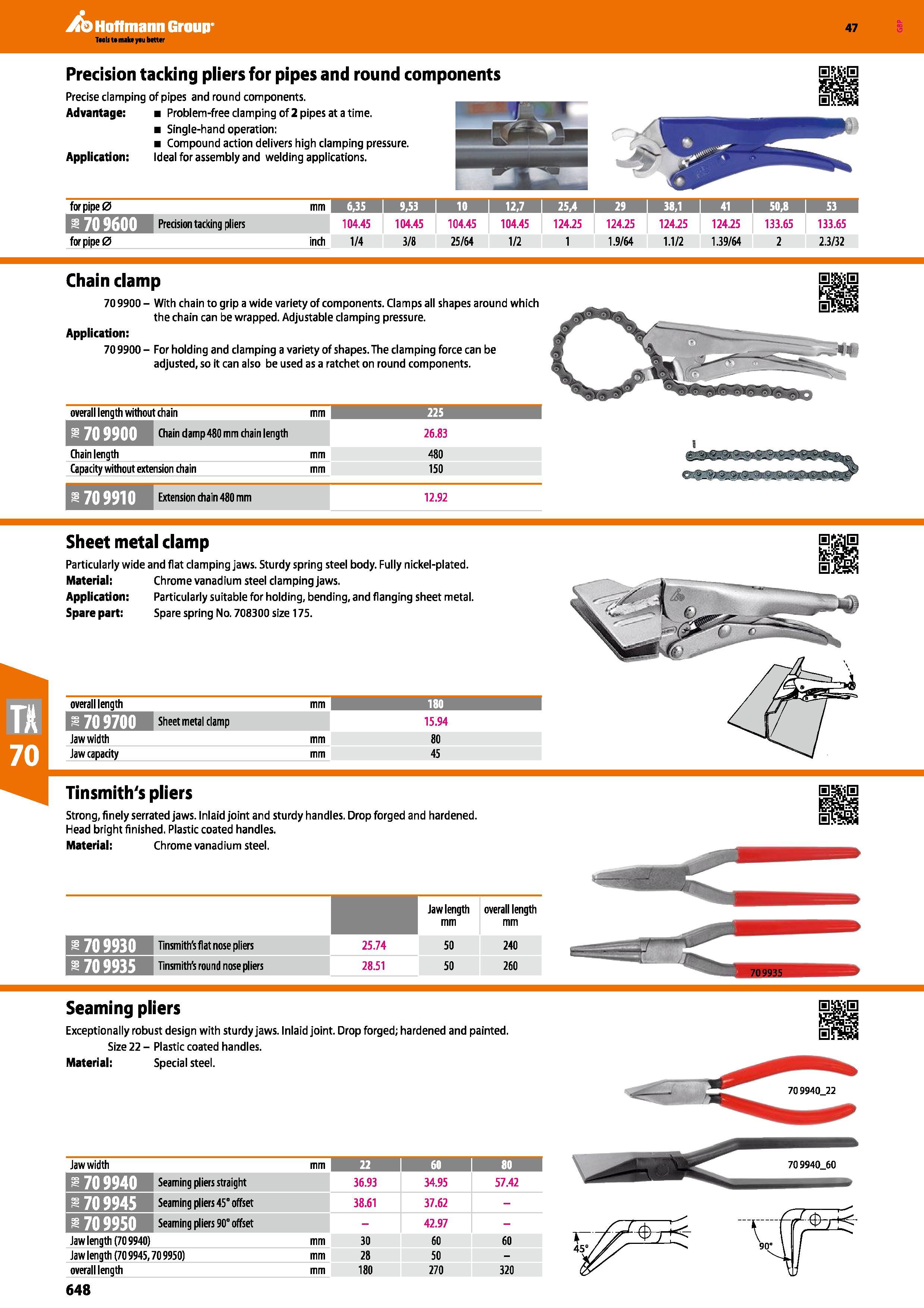 648 Hoffmann Group 47 Precision tacking pliers for pipes and round components Precise clamping of pipes and round components Advantage: Problem-free Каталог HOFFMANN GROUP 2016 Ручной слесарно-монтажный и измерительный инструмент и оборудование от комплексного поставщика промышленных предприятий Вер. 47 Англ. Стр. 648