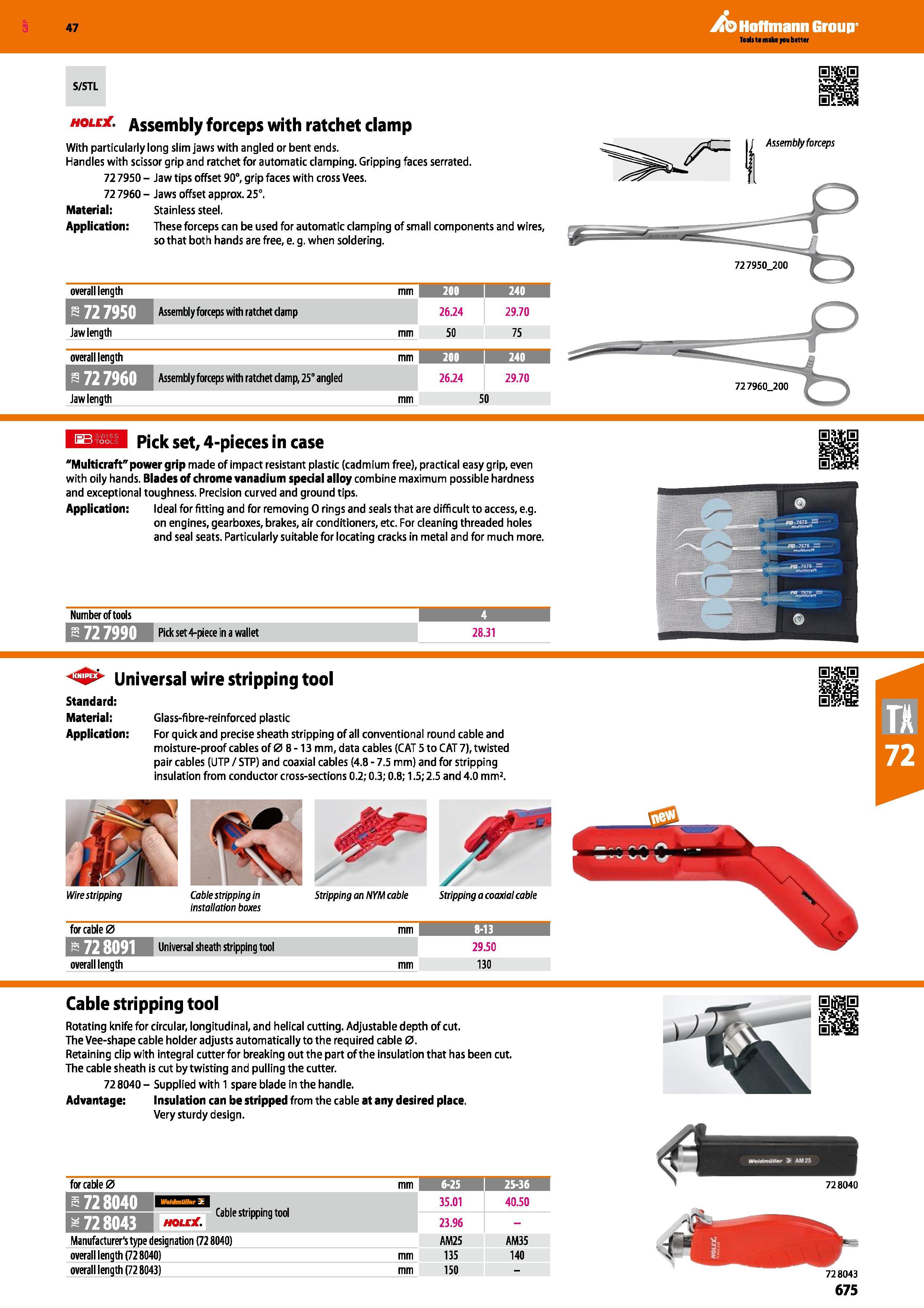 675 hole Assembly forceps with ratchet clamp With particularly long slim jaws with angled or bent ends Handles with scissor grip and ratchet for auto Каталог HOFFMANN GROUP 2016 Ручной слесарно-монтажный и измерительный инструмент и оборудование от комплексного поставщика промышленных предприятий Вер. 47 Англ. Стр. 675