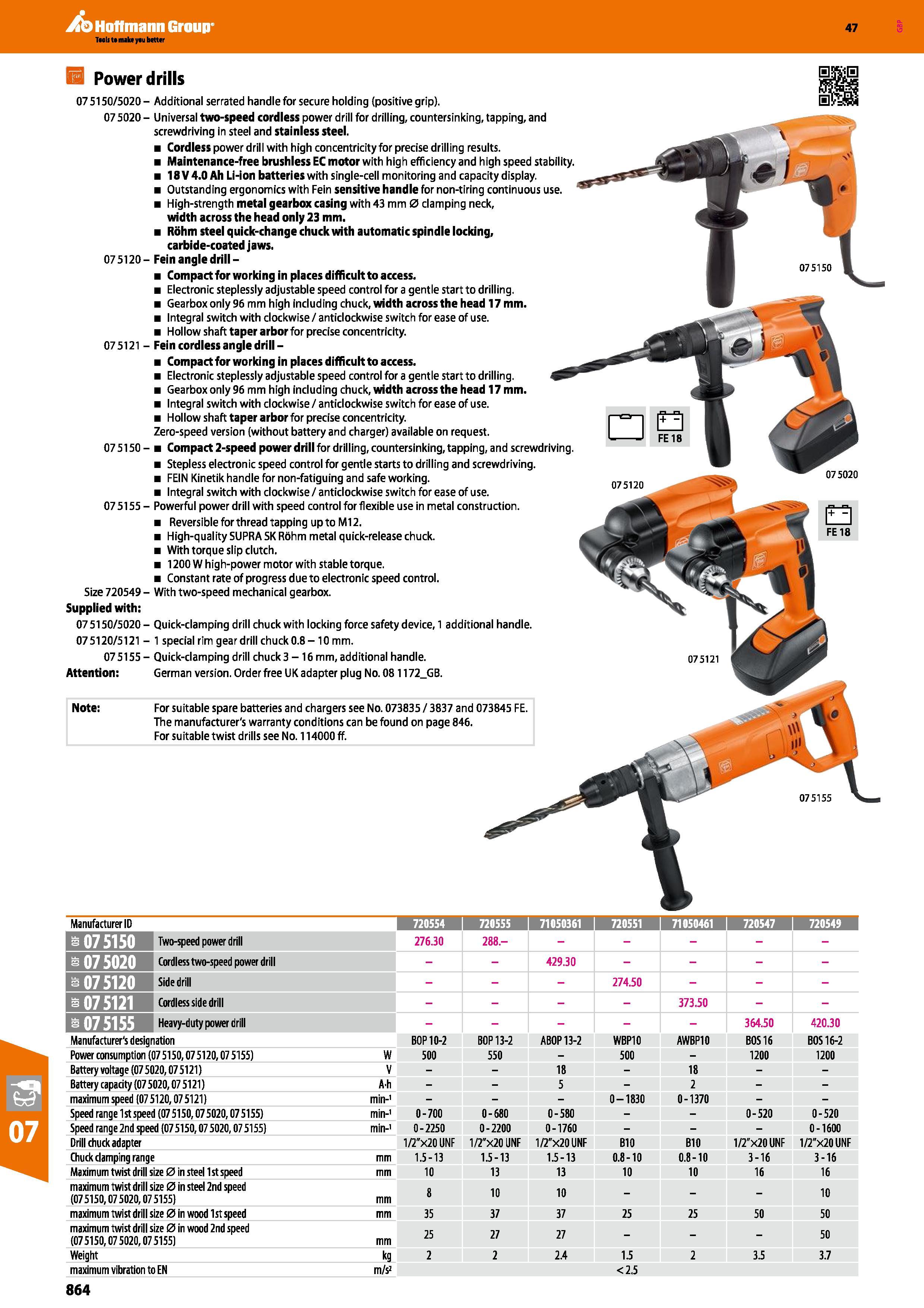 864 Hoffmann Group 47 £3 FE 18 Note: For suitable spare batteries and chargers see No 073835 / 3837 and 073845 FE The manufacturer's warranty conditi Каталог HOFFMANN GROUP 2016 Ручной слесарно-монтажный и измерительный инструмент и оборудование от комплексного поставщика промышленных предприятий Вер. 47 Англ. Стр. 864