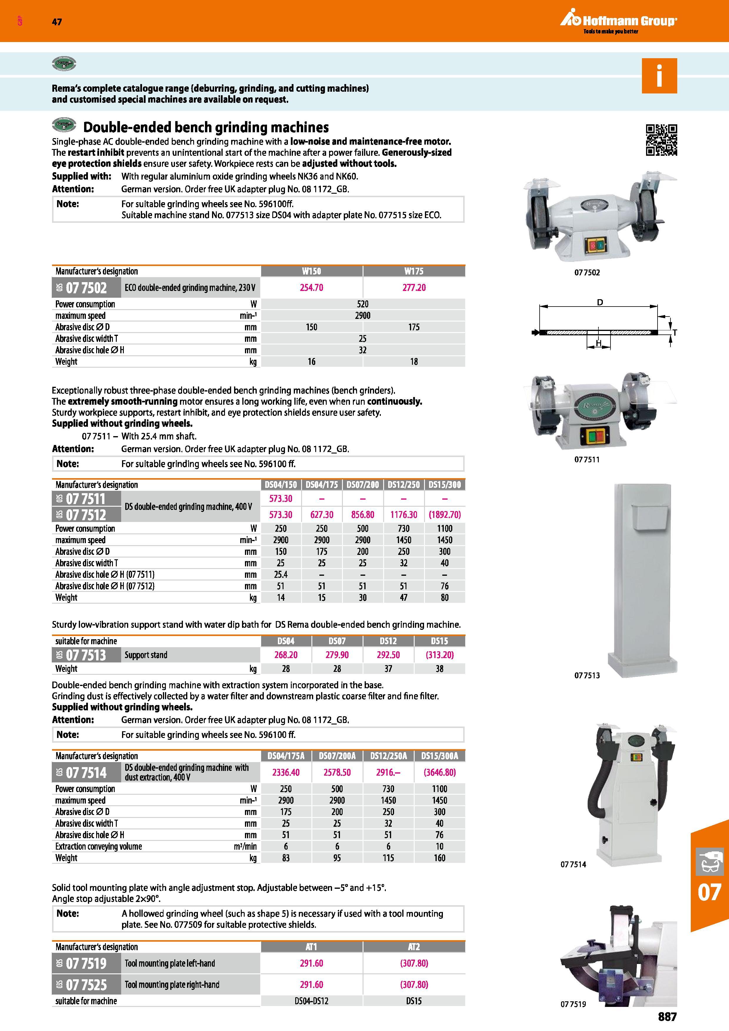 887 Hoffmann Group 47 Rema's complete catalogue range (deburring, grinding, and cutting machines) and customised special machines are available on re Каталог HOFFMANN GROUP 2016 Ручной слесарно-монтажный и измерительный инструмент и оборудование от комплексного поставщика промышленных предприятий Вер. 47 Англ. Стр. 887