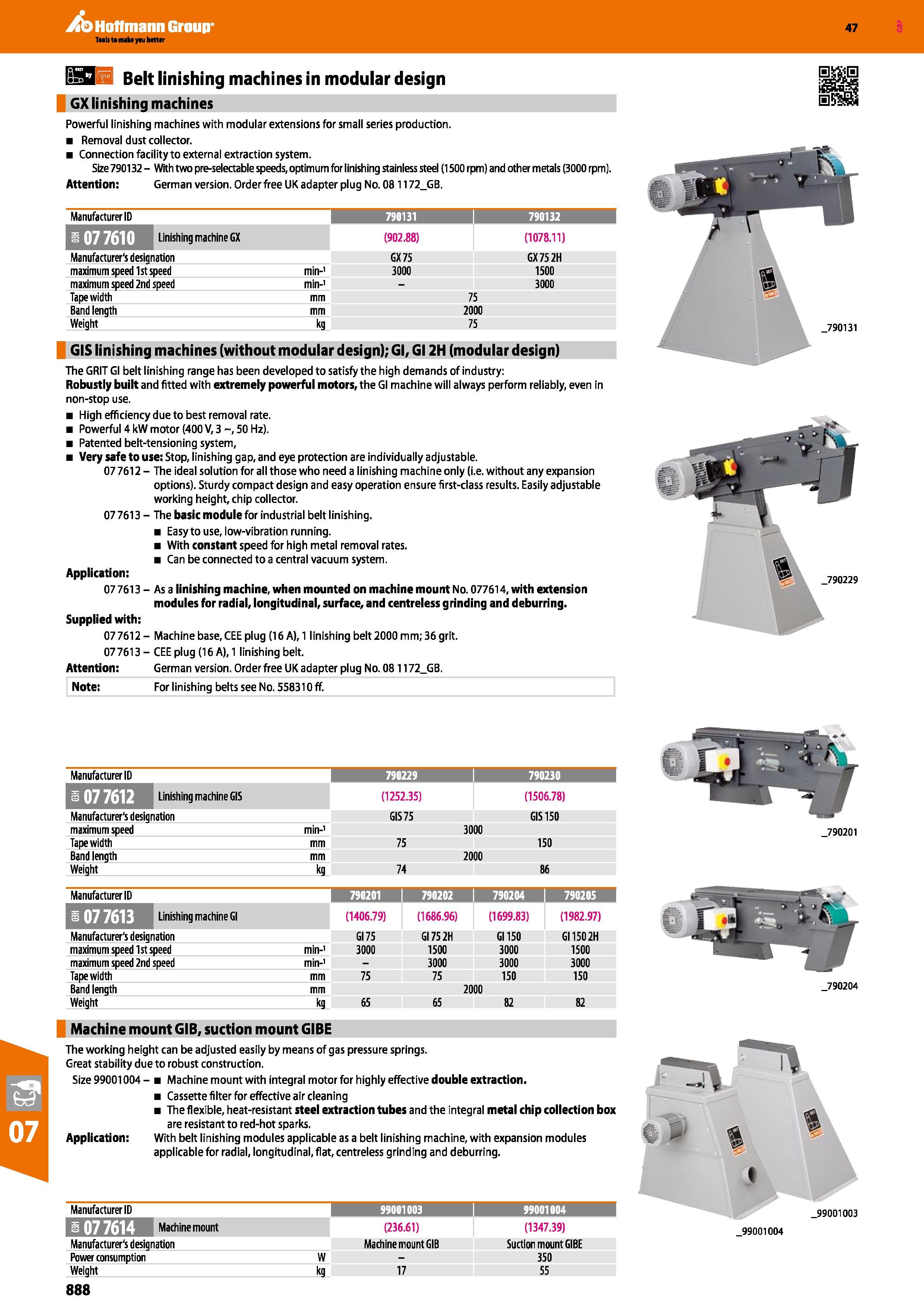 888 Hoffmann Group 47 iisna Belt linishing machines in modular design GX linishing machines Powerful linishing machines with modular extensions for s Каталог HOFFMANN GROUP 2016 Ручной слесарно-монтажный и измерительный инструмент и оборудование от комплексного поставщика промышленных предприятий Вер. 47 Англ. Стр. 888