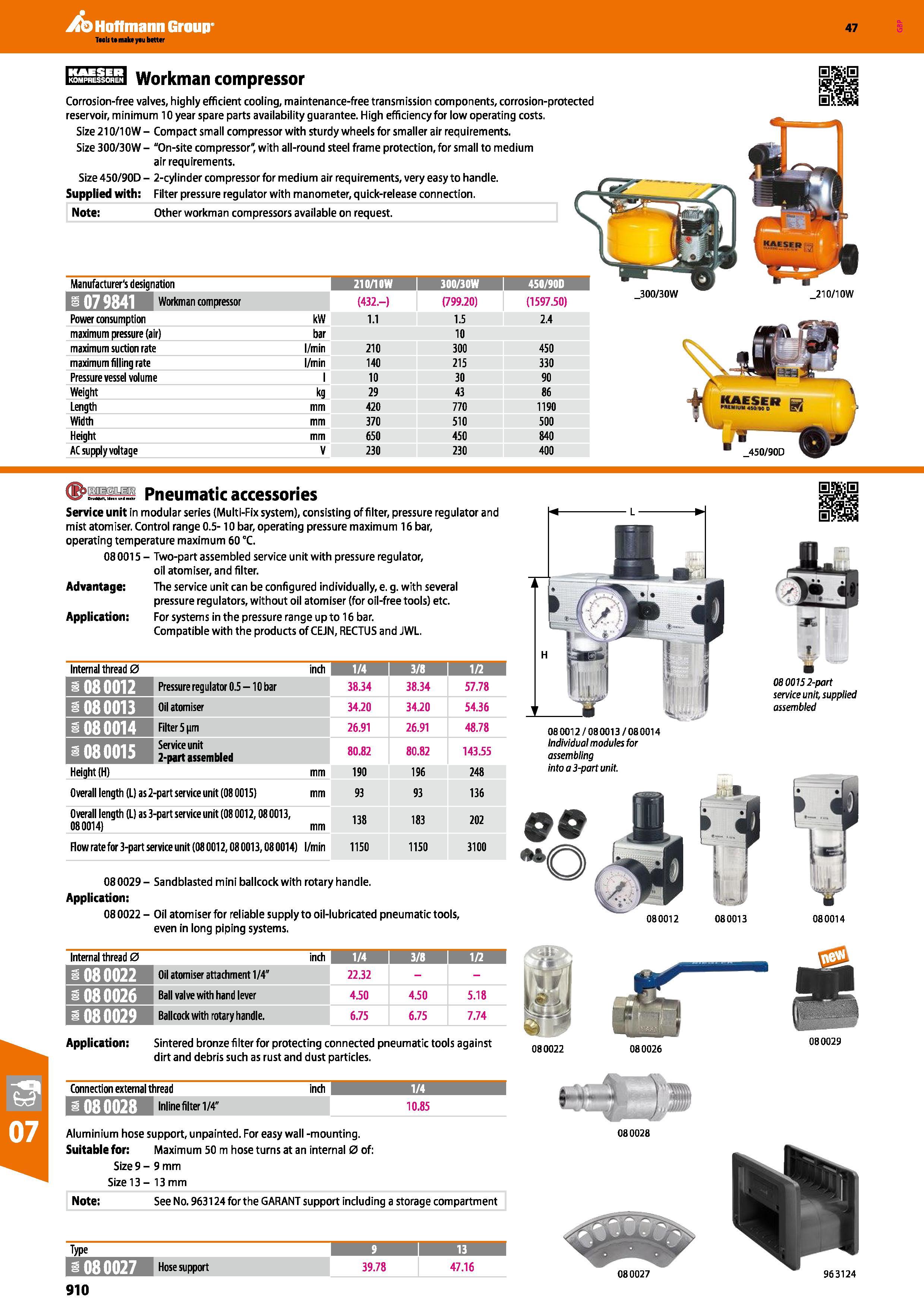 910 Hoffmann Group 47 Iil y;it4iy Workman compressor Corrosion-free valves, highly efficient cooling, maintenance-free transmission components, corro Каталог HOFFMANN GROUP 2016 Ручной слесарно-монтажный и измерительный инструмент и оборудование от комплексного поставщика промышленных предприятий Вер. 47 Англ. Стр. 910