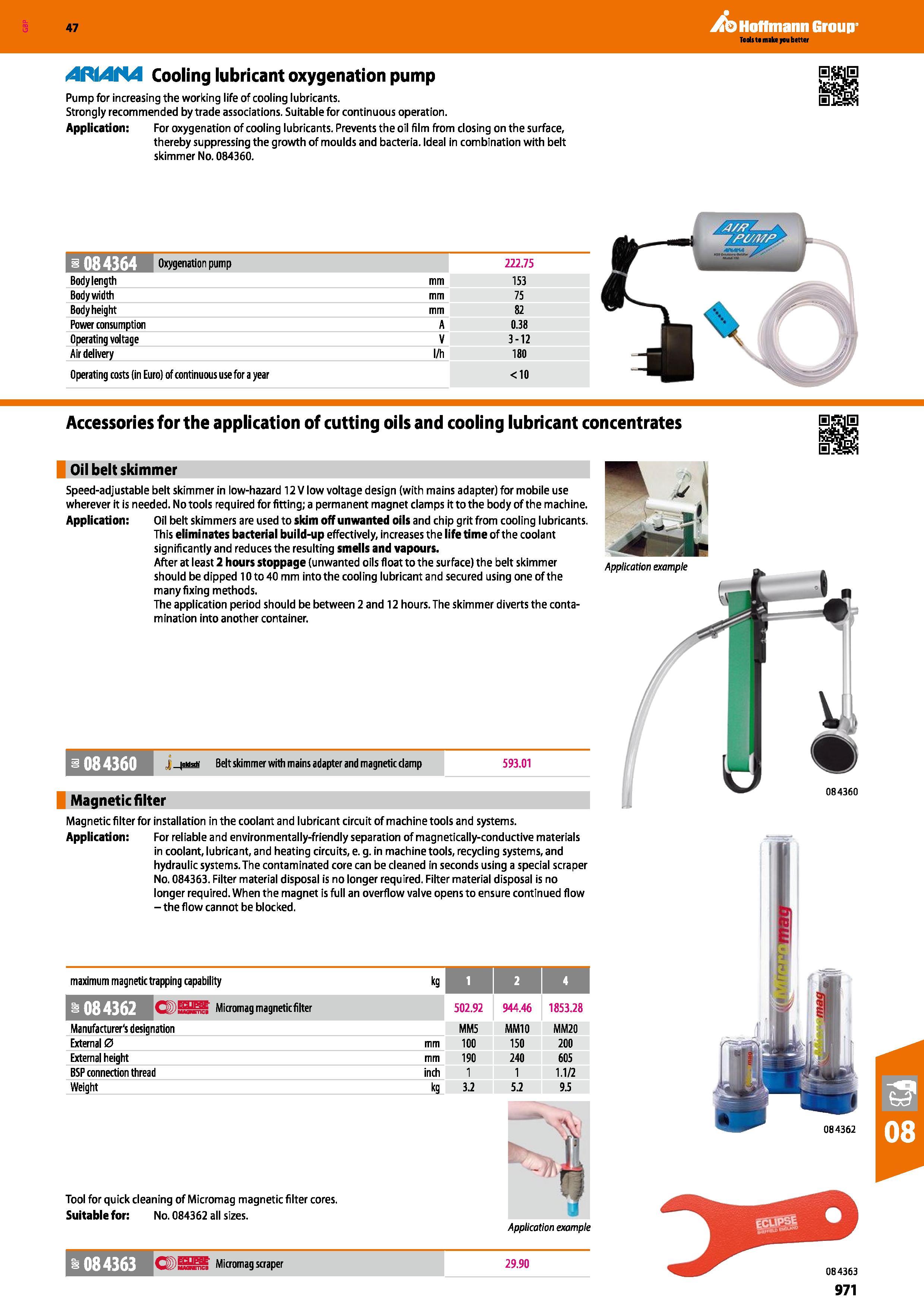 971 Hoffmann Group 47 AfKiAtiA Cooling lubricant oxygenation pump Pump for increasing the working life of cooling lubricants Strongly recommended by Каталог HOFFMANN GROUP 2016 Ручной слесарно-монтажный и измерительный инструмент и оборудование от комплексного поставщика промышленных предприятий Вер. 47 Англ. Стр. 971