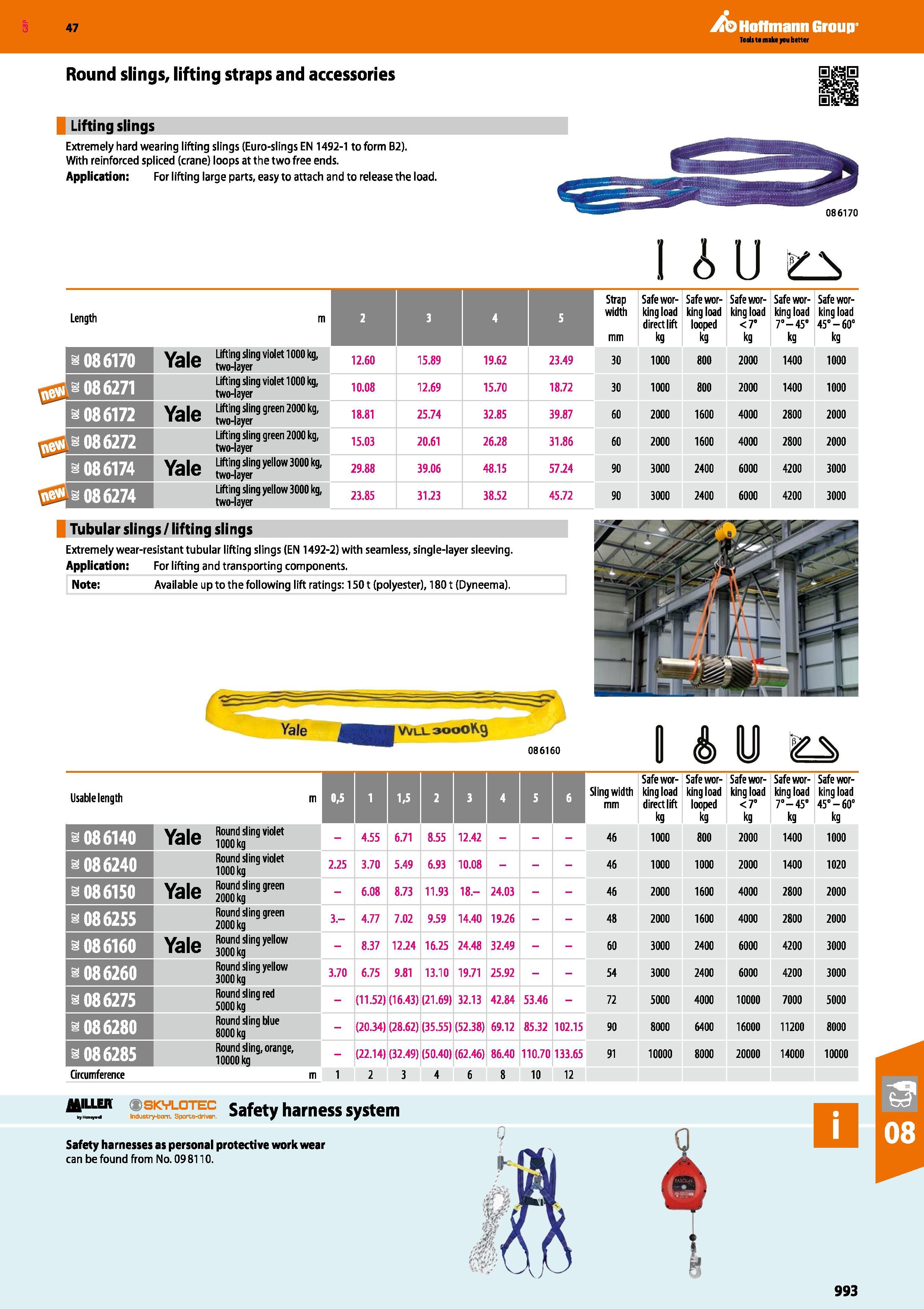 993 47 Round slings, lifting straps and accessories Lifting slings Extremely hard wearing lifting slings (Euro-slings EN 1492-1 to form B2) With rein Каталог HOFFMANN GROUP 2016 Ручной слесарно-монтажный и измерительный инструмент и оборудование от комплексного поставщика промышленных предприятий Вер. 47 Англ. Стр. 993