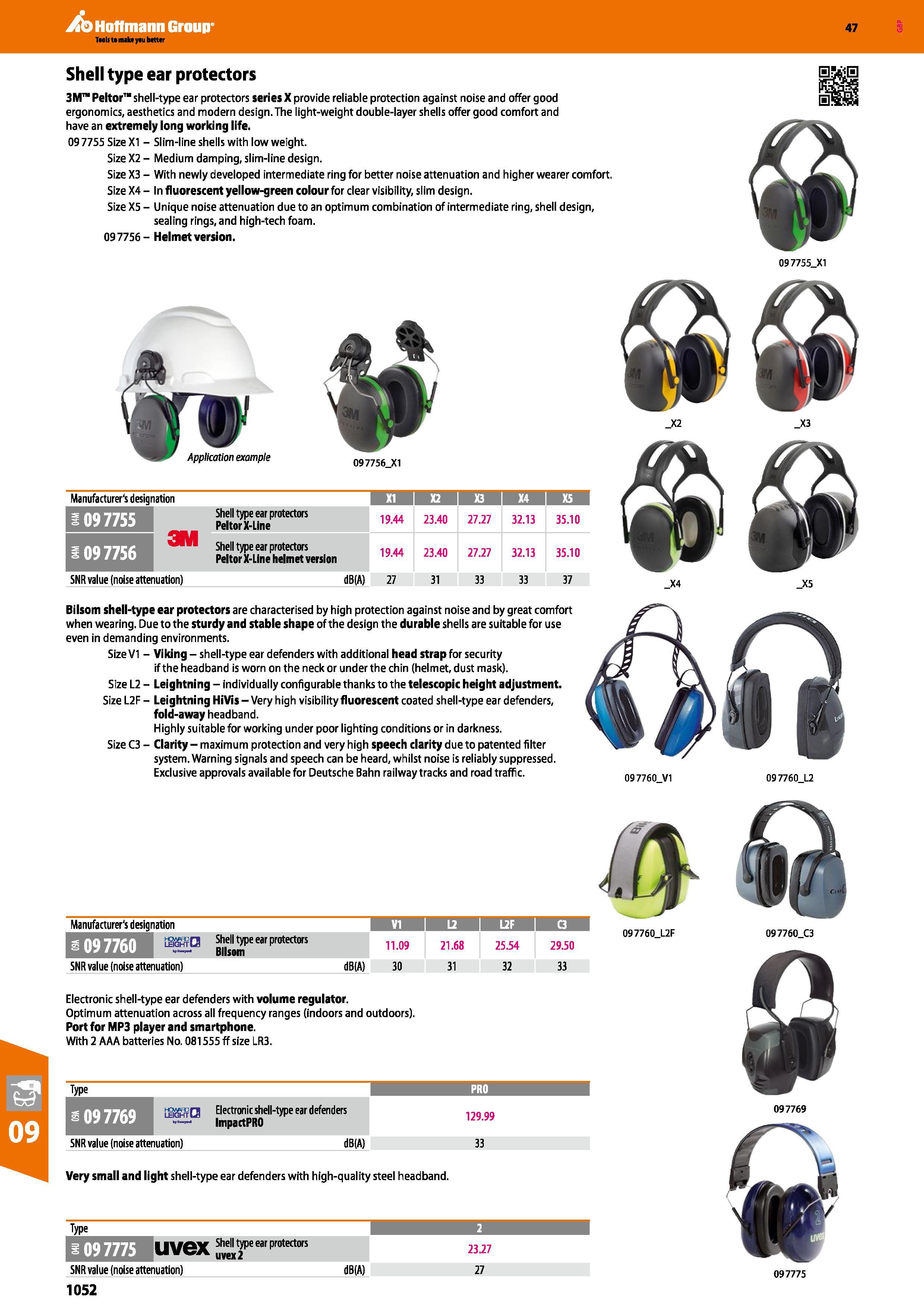 1052 Hoffmann Group 47 Manufacturer's designation XI X3 1 X4 1 3M Shell type ear protectors Peltor X-Line 19 44 23 40 27 27 32 13 35 10 1097756 Shell Каталог HOFFMANN GROUP 2016 Ручной слесарно-монтажный и измерительный инструмент и оборудование от комплексного поставщика промышленных предприятий Вер. 47 Англ. Стр. 1052