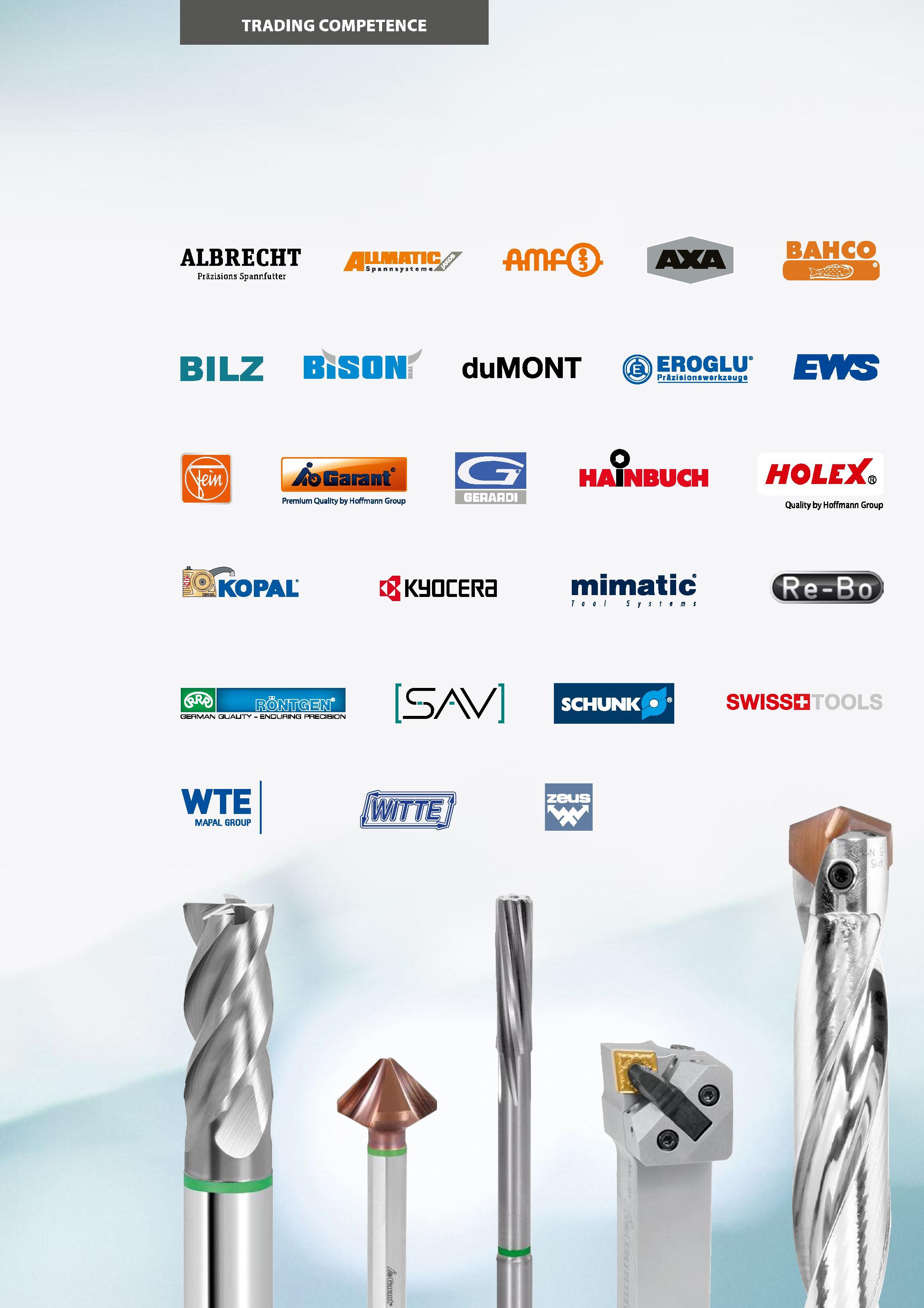 4 TRADING COMPETENCE ALBRECHT AM AmP Prazisions Spannfutter BANCO BILZ BiSON duMONT (DSBggHT EM5 jSo Garant Premium Quality by Hoffmann Group HAINB Каталог HOFFMANN GROUP 2016 Станочный режущий и вспомогательный инструмент для металлорежущих универсальных станков центров и комплексов с ЧПУ Версия 47 Стр. 