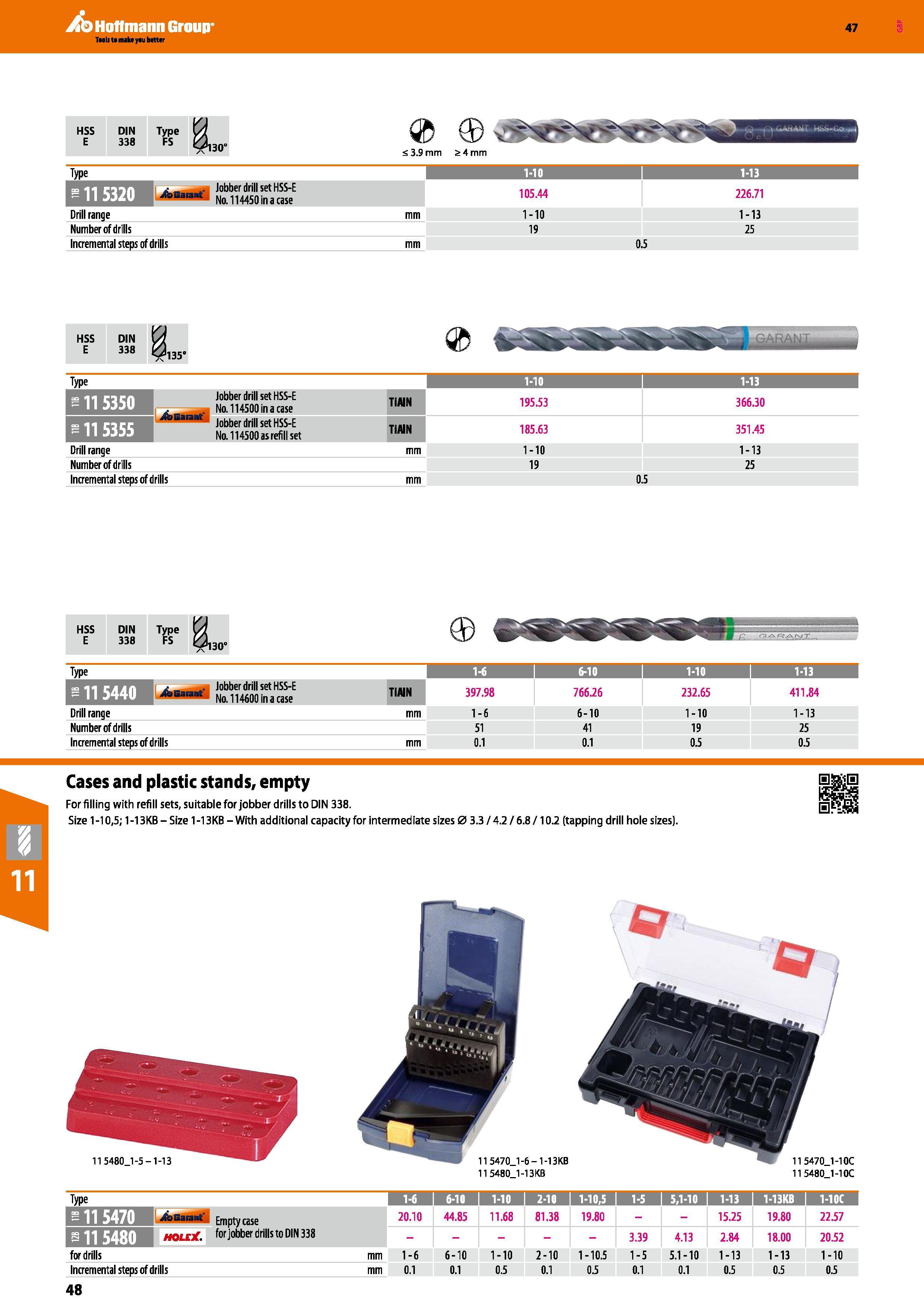 48 Hoffmann Group 47 HSS DIN Type E 338 FS Sf130” Type 3 9 mm 5 4 mm 115320 jti&Baiant Jobber drill set HSS-E Na 114450 in a case Drill range Number Каталог HOFFMANN GROUP 2016 Станочный режущий и вспомогательный инструмент для металлорежущих универсальных станков центров и комплексов с ЧПУ Версия 47 Стр. 48