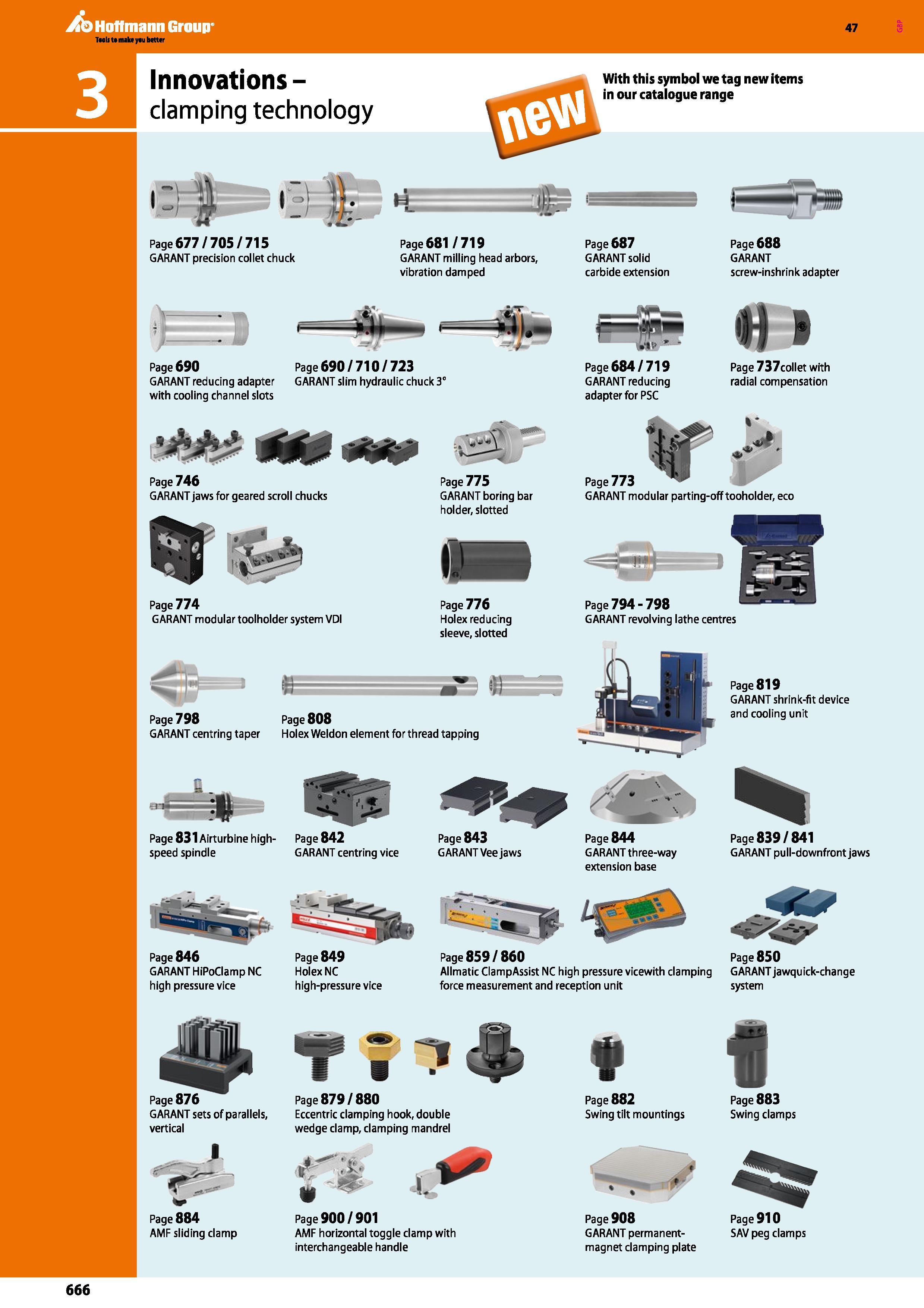 666 47 Innovations- clamping technology With this symbol we tag new items in our catalogue range i I Page 677/705/715 GARANT precision collet chuck P Каталог HOFFMANN GROUP 2016 Станочный режущий и вспомогательный инструмент для металлорежущих универсальных станков центров и комплексов с ЧПУ Версия 47 Стр. 666