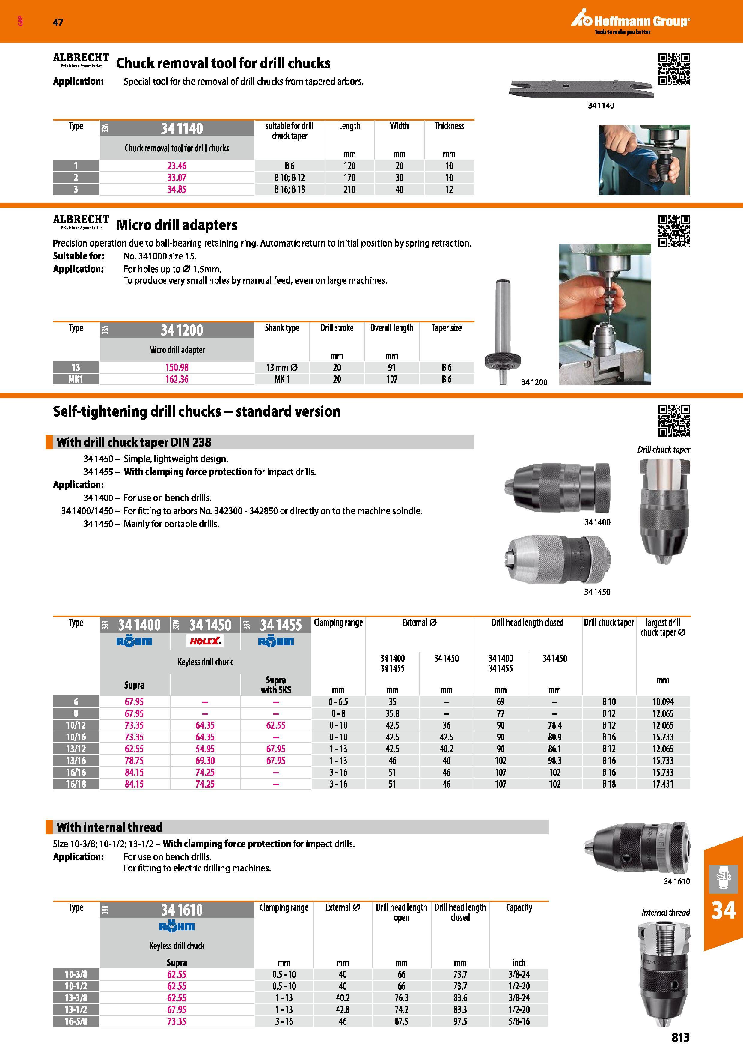 813 47 ALBRECHT Prlzlslons Spamrfotttr Chuck removal tool for drill chucks Application: Special tool for the removal of drill chucks from tapered arb Каталог HOFFMANN GROUP 2016 Станочный режущий и вспомогательный инструмент для металлорежущих универсальных станков центров и комплексов с ЧПУ Версия 47 Стр. 813