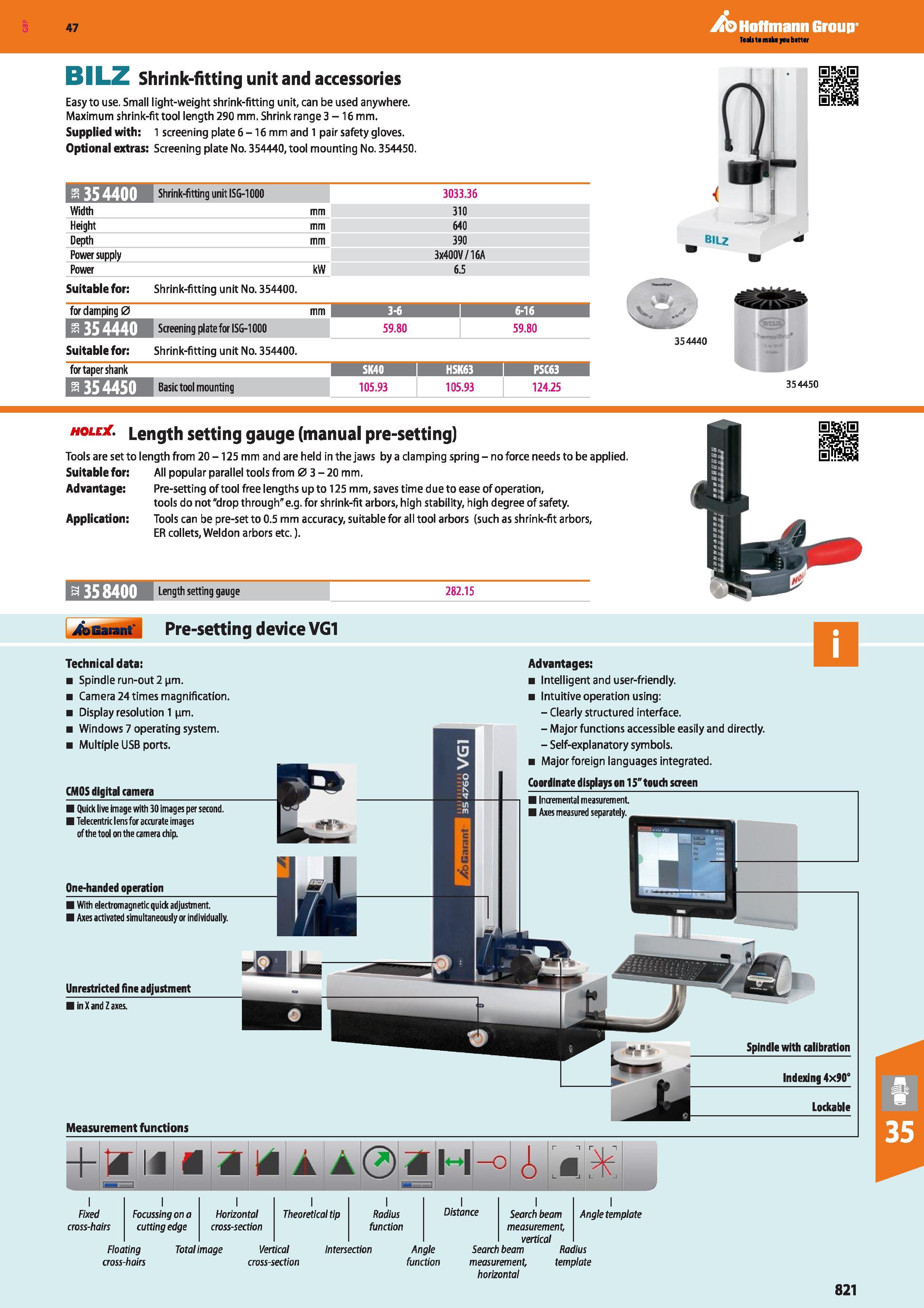 821 Hoffmann Group 47 BILZ Shrink-fitting unit and accessories Easy to use Small light-weight shrink-fitting unit, can be used anywhere Maximum shrin Каталог HOFFMANN GROUP 2016 Станочный режущий и вспомогательный инструмент для металлорежущих универсальных станков центров и комплексов с ЧПУ Версия 47 Стр. 821