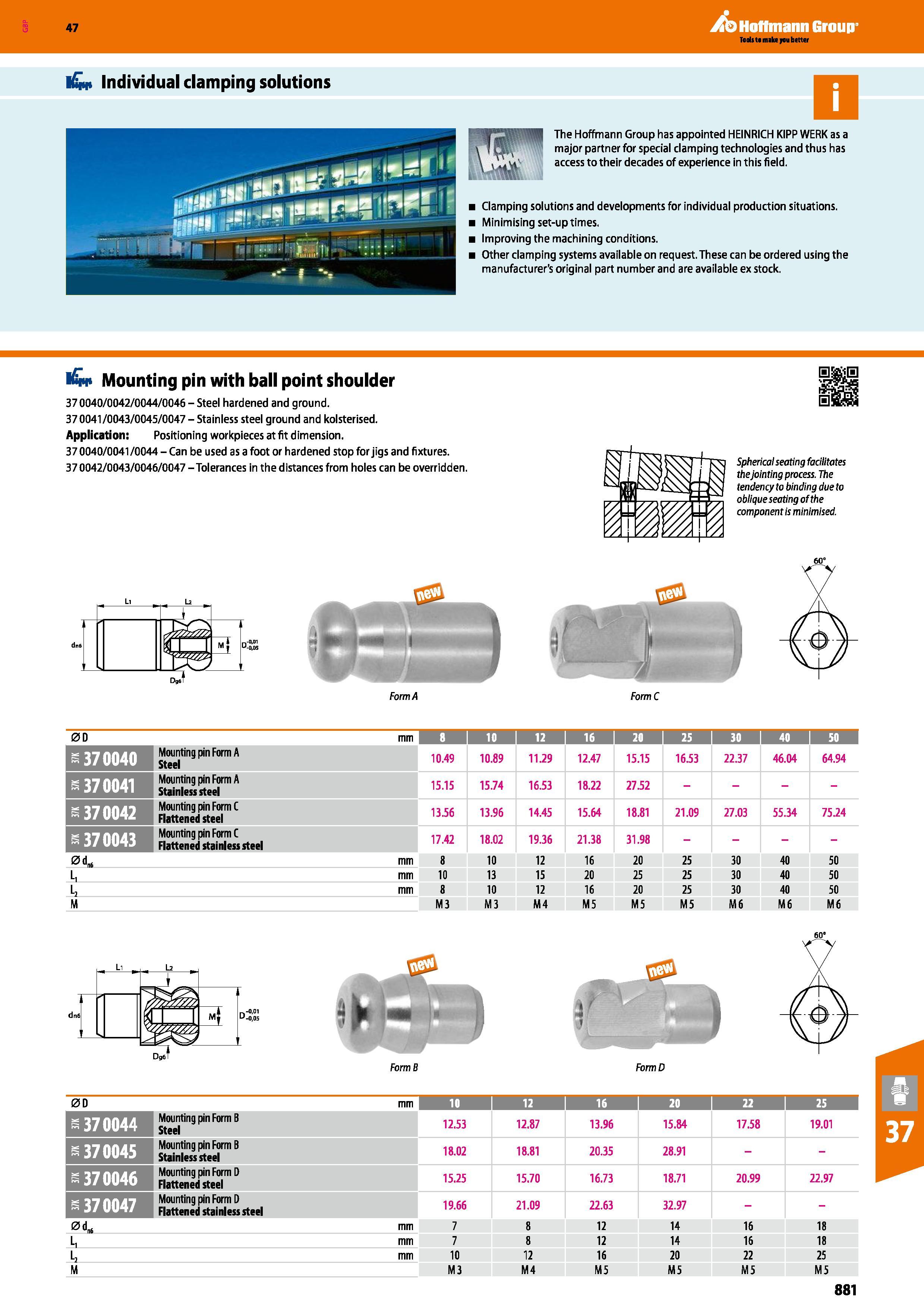 881 Individual clamping solutions Hoffmann Group The Hoffmann Group has appointed HEINRICH KIPP WERK as a major partner for special clamping technolo Каталог HOFFMANN GROUP 2016 Станочный режущий и вспомогательный инструмент для металлорежущих универсальных станков центров и комплексов с ЧПУ Версия 47 Стр. 881