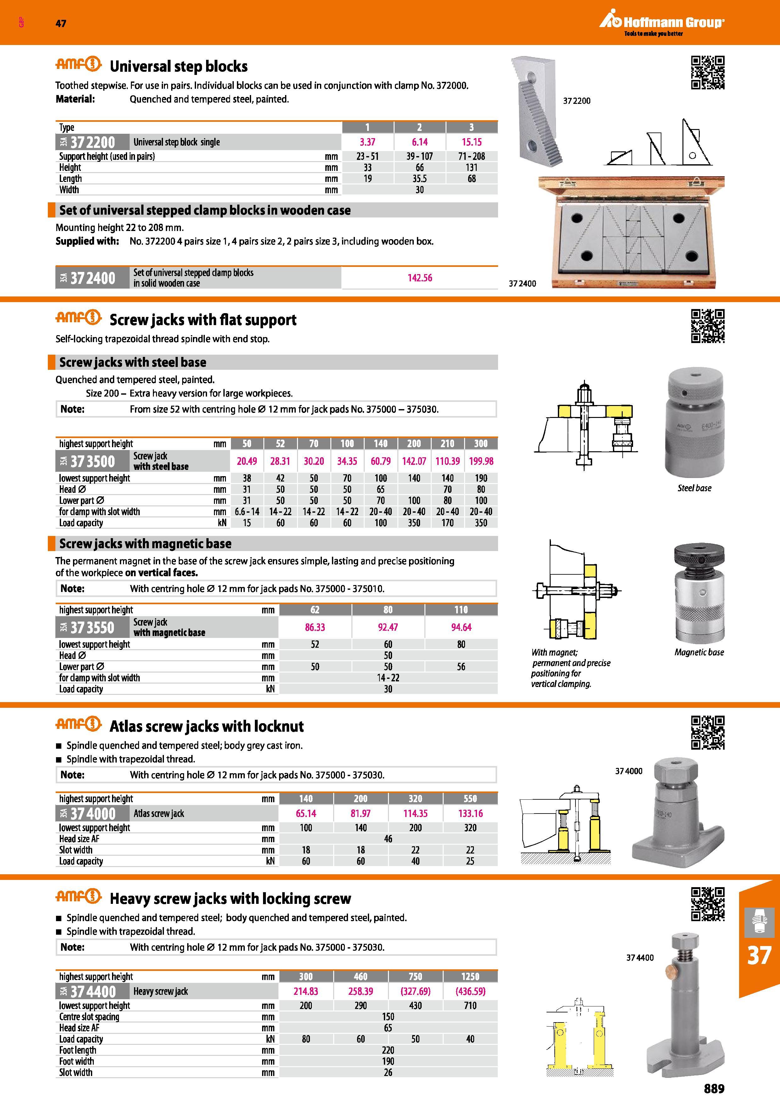 889 Hoffmann Group 47 Tools to make you better Universal step blocks Toothed stepwise For use in pairs Individual blocks can be used in conjunction w Каталог HOFFMANN GROUP 2016 Станочный режущий и вспомогательный инструмент для металлорежущих универсальных станков центров и комплексов с ЧПУ Версия 47 Стр. 889