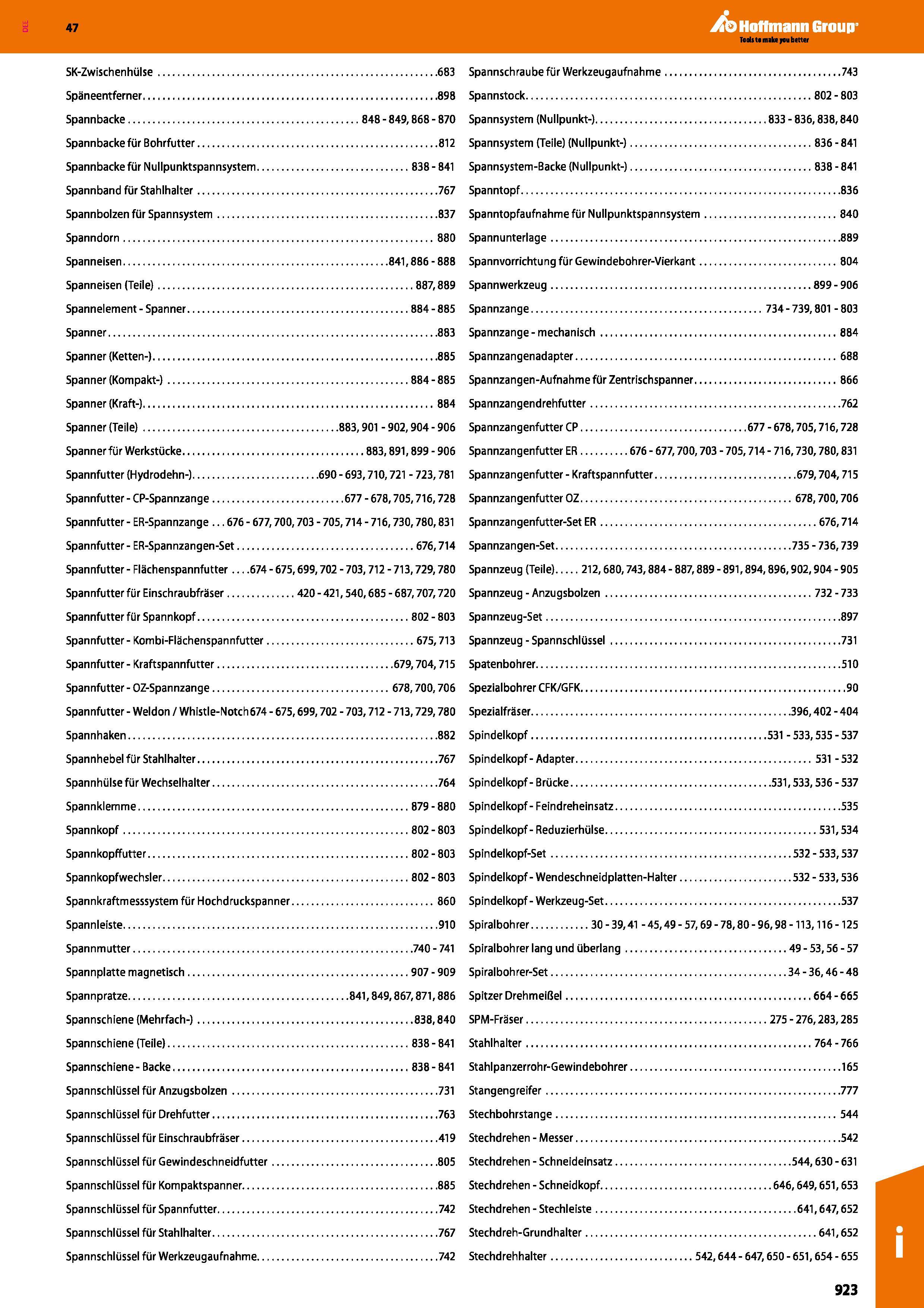 923 Hoffmann Group 47 Tools to make you better SK-Zwischenhulse 683 SpannschraubefiirWerkzeugaufnahme 743 Spaneentferner 898 Spannstock 802 - 803 Spa Каталог HOFFMANN GROUP 2016 Станочный режущий и вспомогательный инструмент для металлорежущих универсальных станков центров и комплексов с ЧПУ Версия 47 Стр. 923