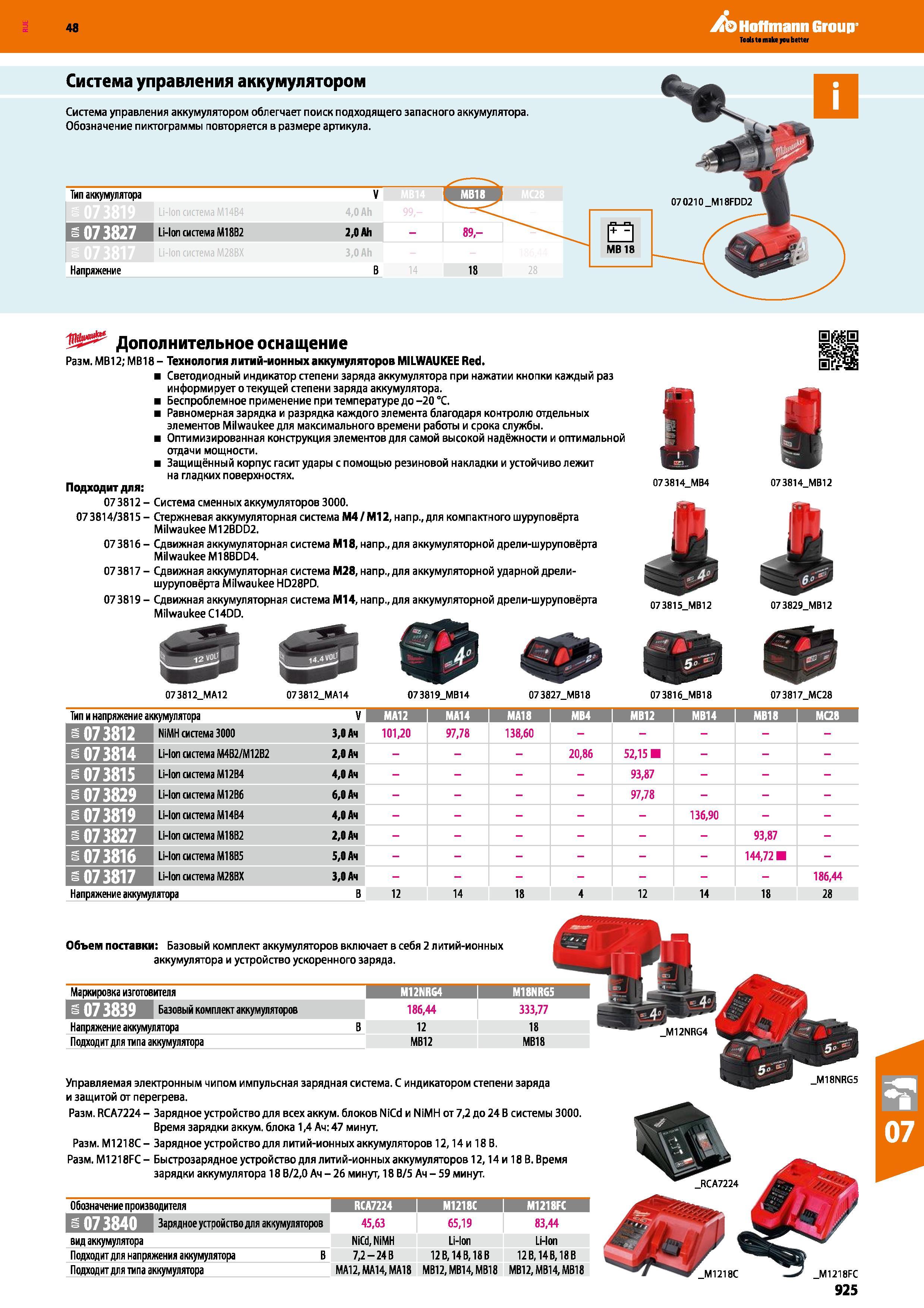 925 Система управления аккумулятором облегчает поиск подходящего запасного аккумулятора Обозначение пиктограммы повторяется в размере артикул Каталог HOFFMANN GROUP 2017 Ручной слесарно-монтажный и контрольно-измерительный инструмент для производственных предприятиий и служб сервиса Инвентарь Стр. 925