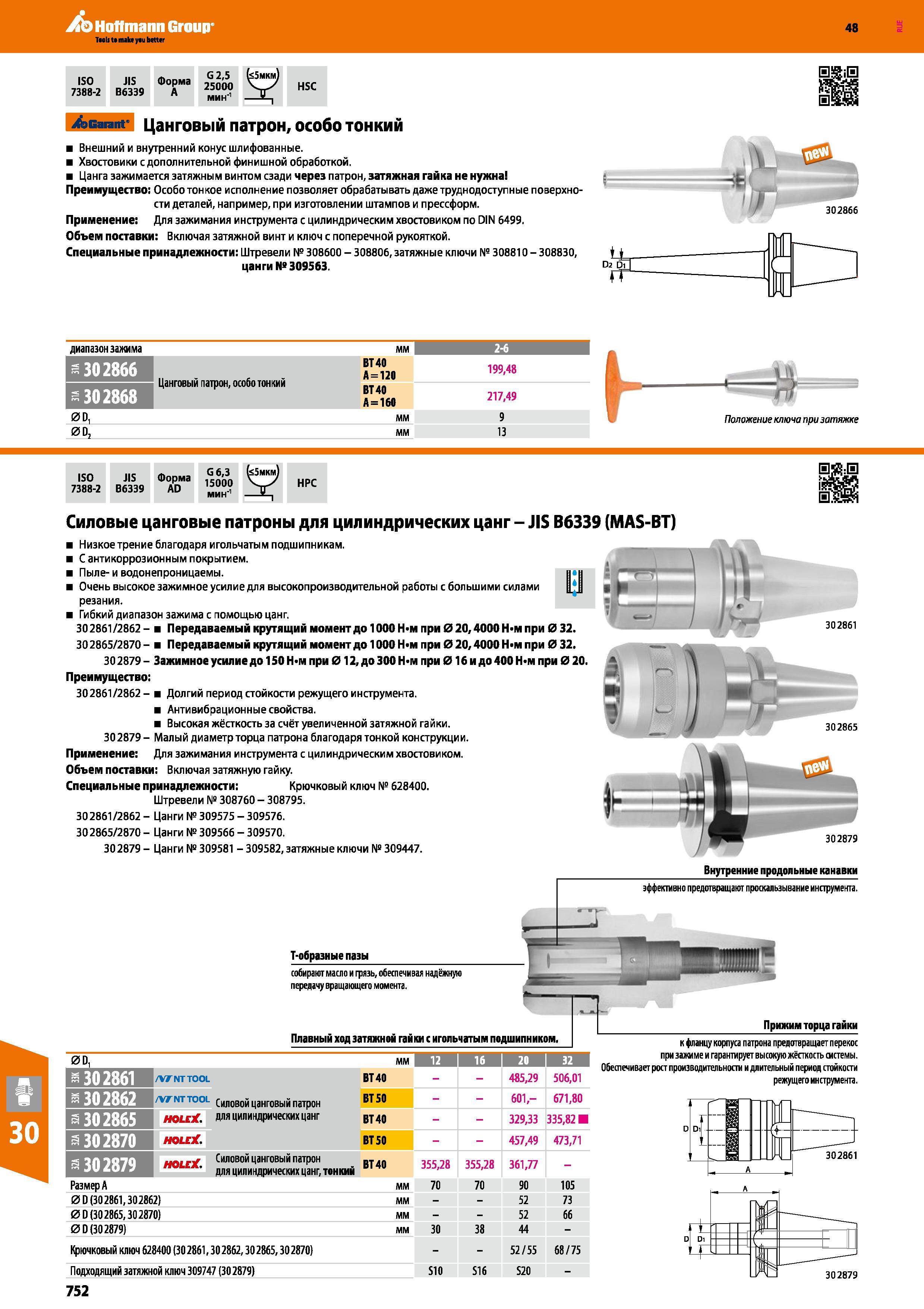 752 Hoffmann Group 48 ISO 7388-2 JIS Форма 2G5 B6339 A 2M5J HSC Garant ЦаНГОВЫЙ ПЭТрОН, ОСОбО ТОНКИЙ Внешний и внутренний конус шлифованные Хвостовики с д Каталог HOFFMANN GROUP 2017 Инструмент режущий и вспомогательный для металлорежущих промышленных станков Резцы токарные Концевые твердосплавные фрезы Зажимные патроны Стр. 752