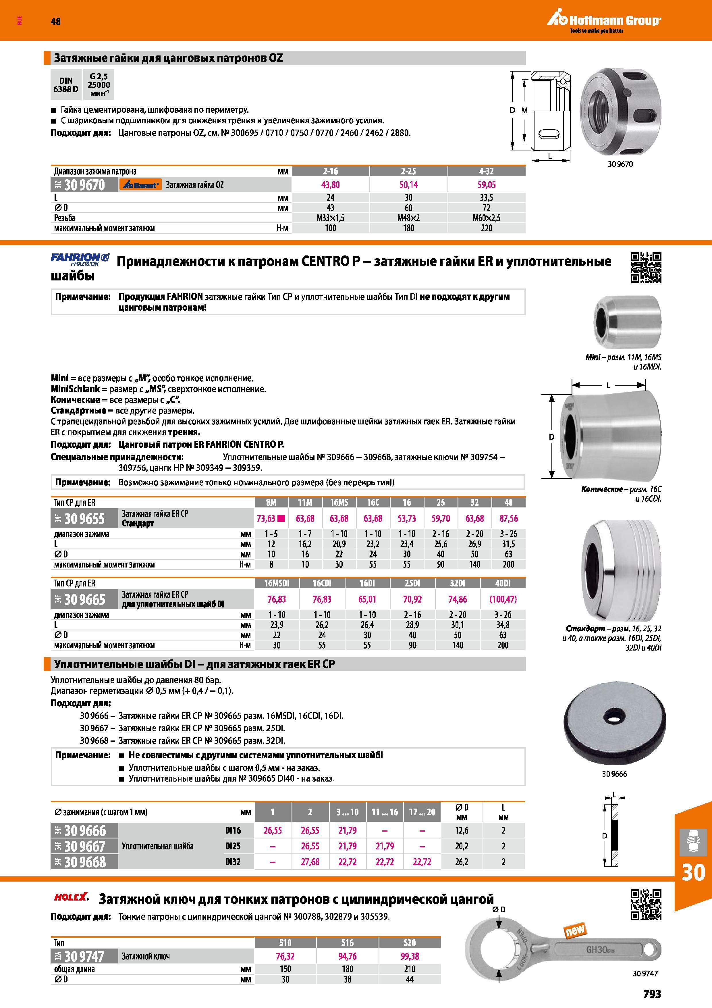 793 48 Hoffmann Group Затяжные гайки для цанговых патронов OZ DIN 6388 D G 2,5 25000 СЕ Гайка цементирована, шлифована по периметру С шариковым подшипнико Каталог HOFFMANN GROUP 2017 Инструмент режущий и вспомогательный для металлорежущих промышленных станков Резцы токарные Концевые твердосплавные фрезы Зажимные патроны Стр. 793