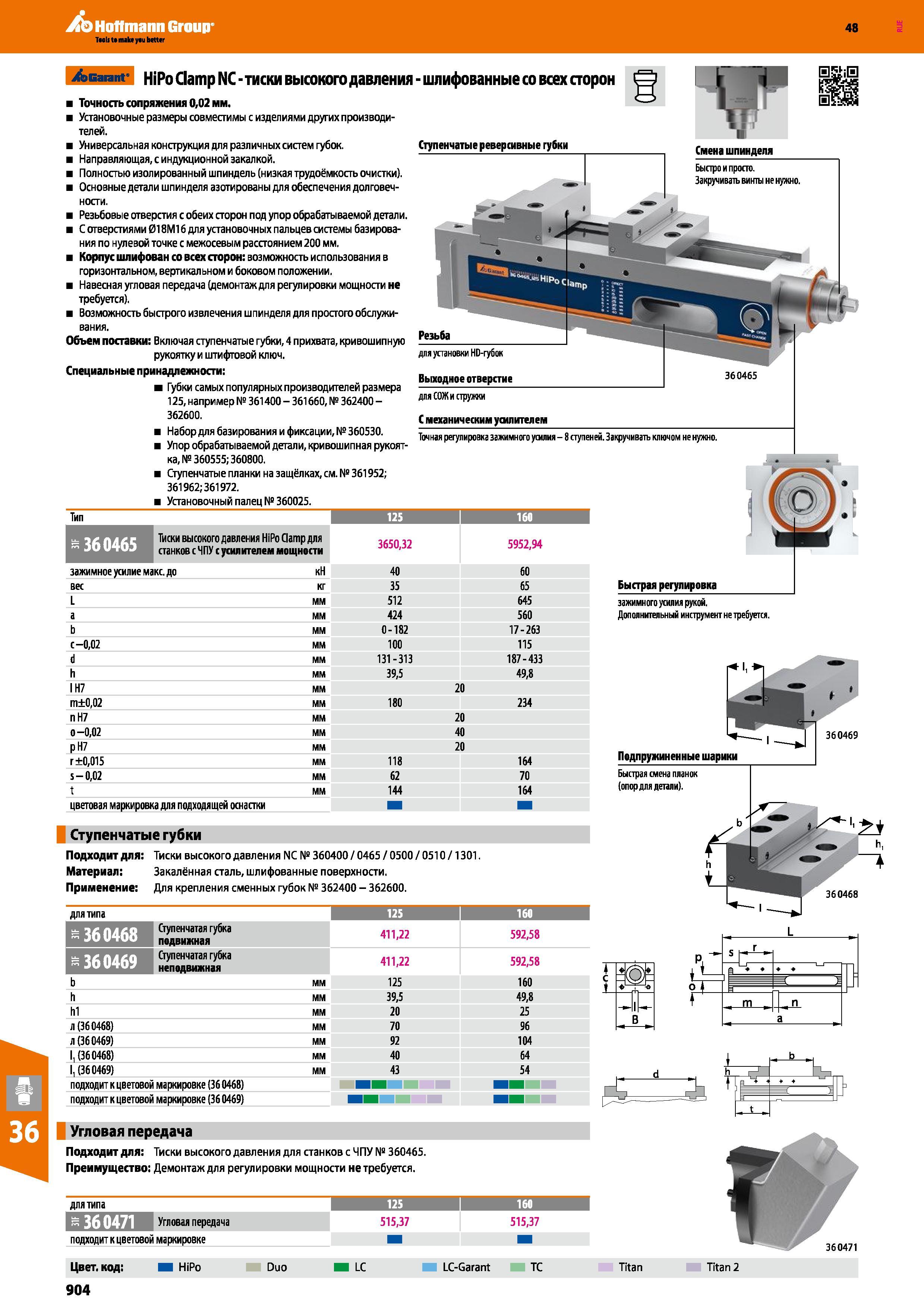 904 Станочные тиски Garant Hoffmann HiPo Clamp NC высокого давления Шлифованные со всех сторон Особенности технологической оснастки из Германии Точность с Каталог HOFFMANN GROUP 2017 Инструмент режущий и вспомогательный для металлорежущих промышленных станков Резцы токарные Концевые твердосплавные фрезы Зажимные патроны Стр. 904